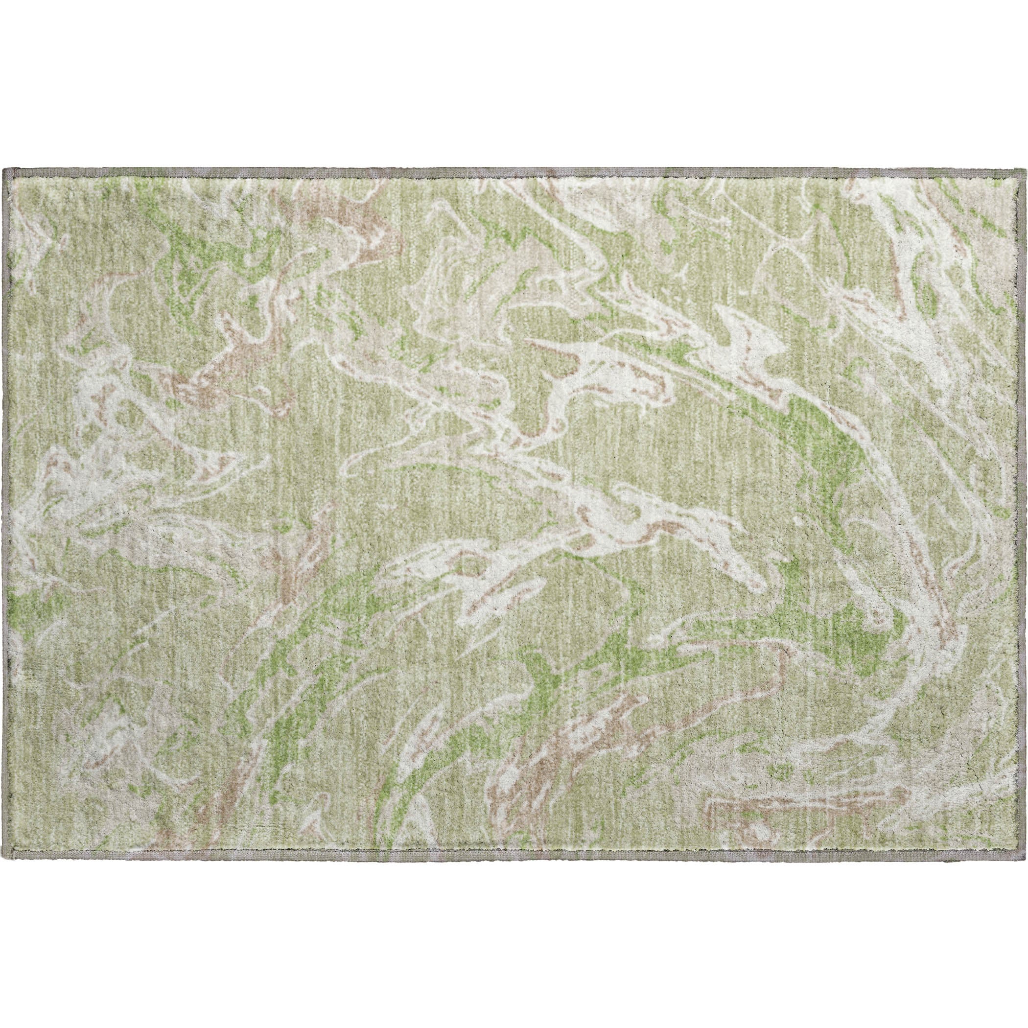 Tbilisi Machine Washable Transitional Aloe Green Rug 1'8" x 2'6" #shape_Rectangle