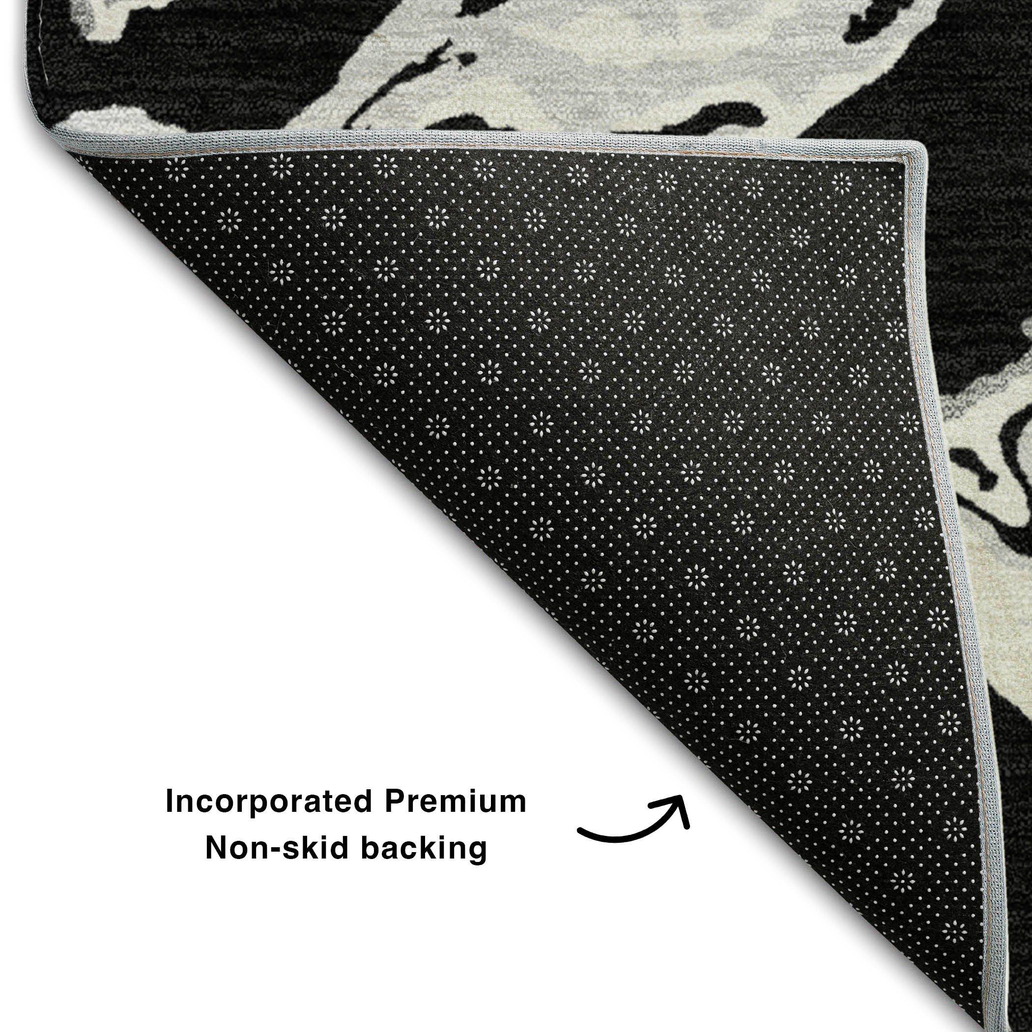 Tbilisi Machine Washable Transitional Black Rug 1'8" x 2'6" #shape_Rectangle