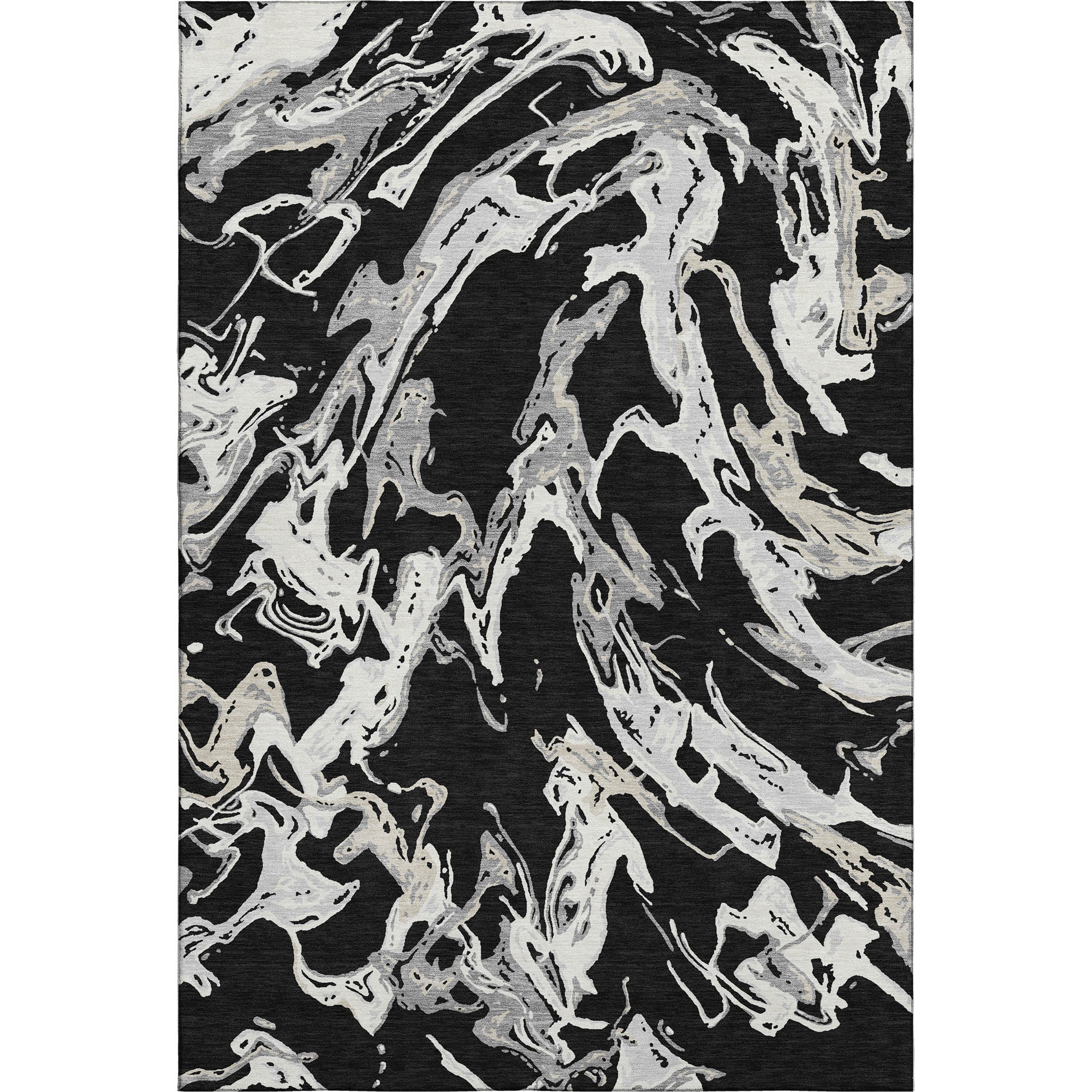 Tbilisi Machine Washable Transitional Black Rug 2'6" x 3'10" #shape_Rectangle