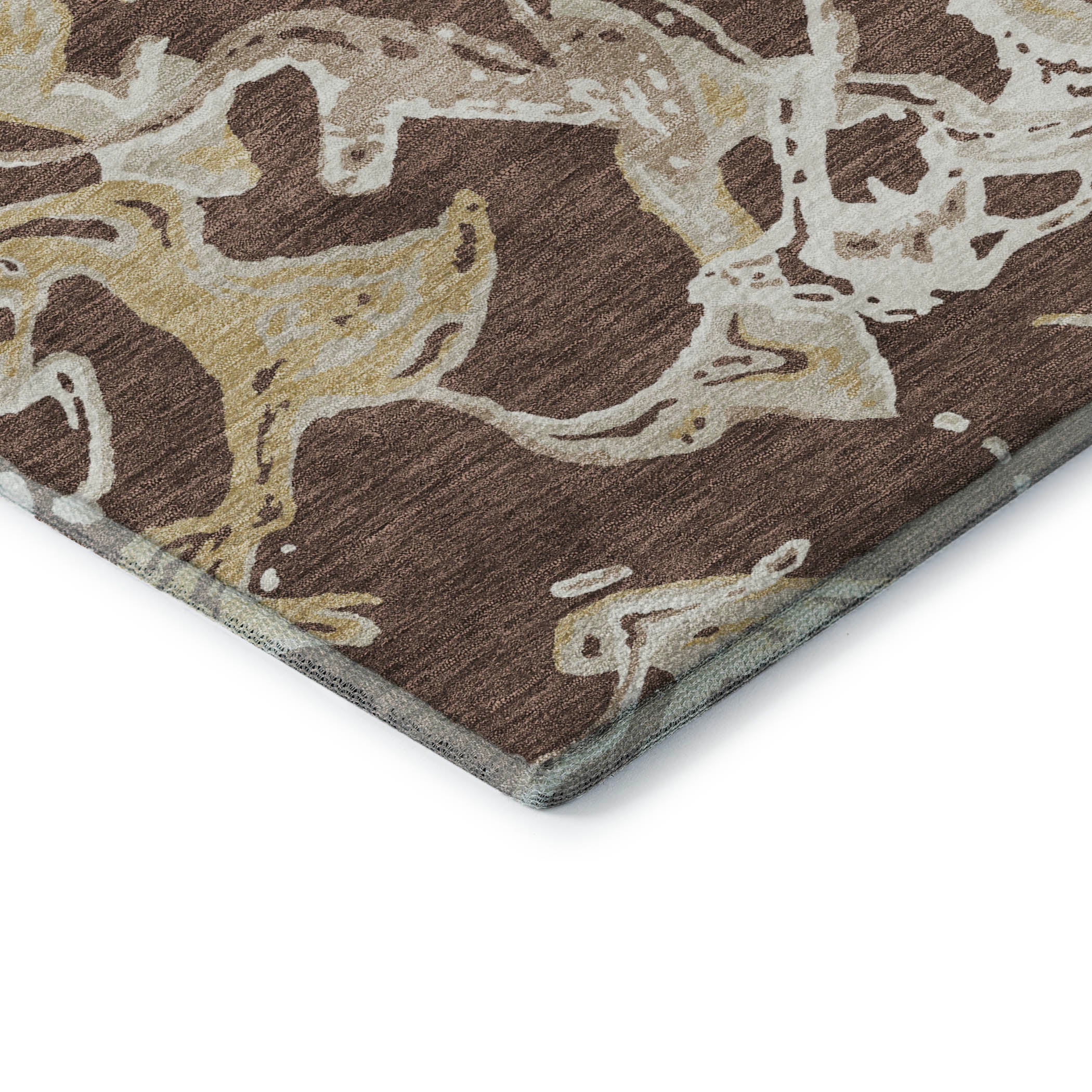 Tbilisi Machine Washable Transitional Brown Rug 1'8" x 2'6" #shape_Rectangle