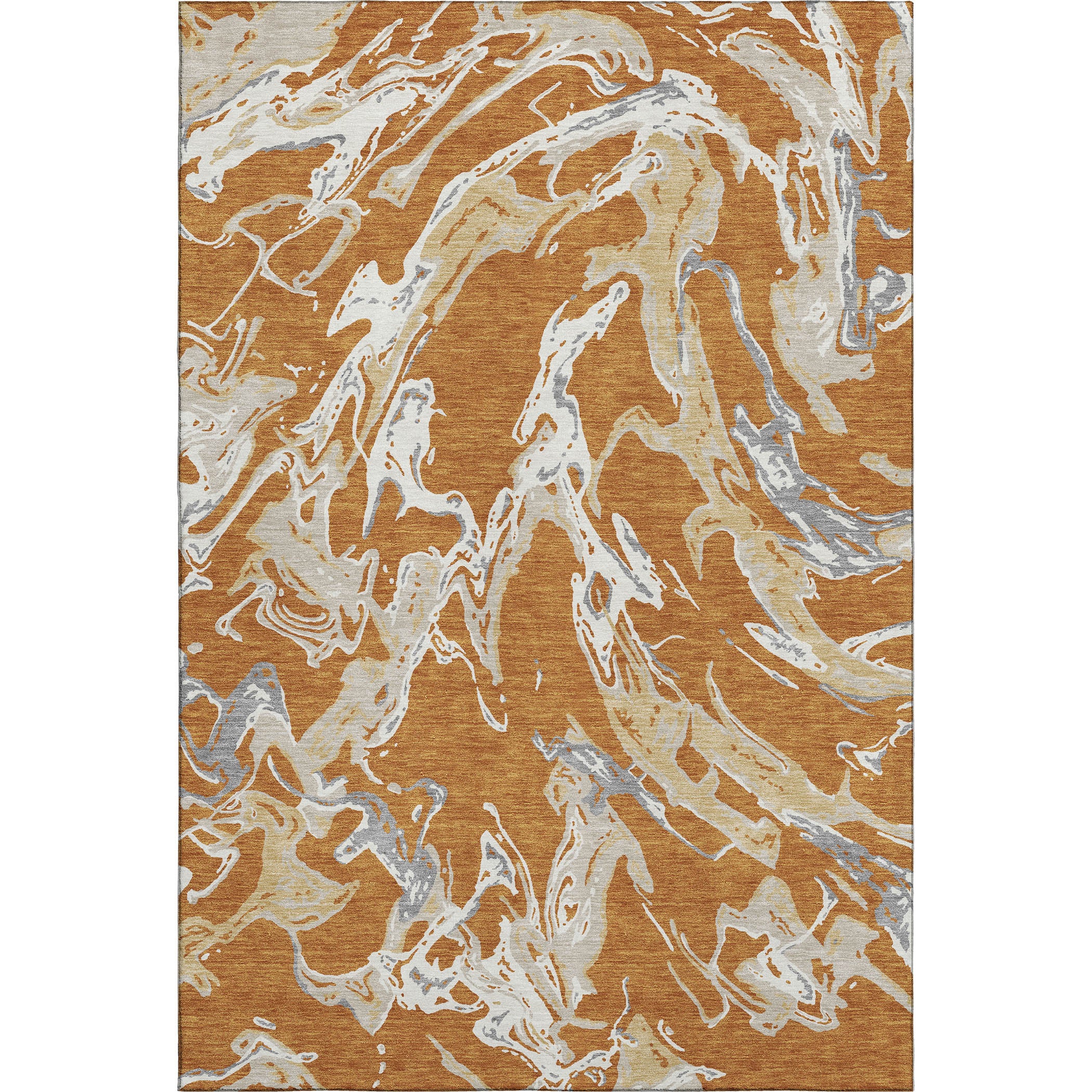 Tbilisi Machine Washable Transitional Copper Orange Rug 2'6" x 3'10" #shape_Rectangle