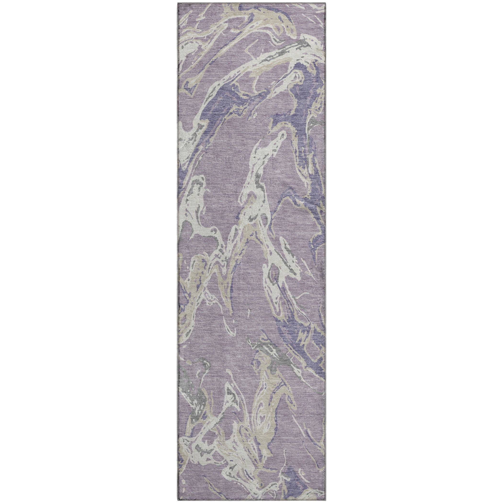 Tbilisi Machine Washable Transitional Lavender Purple Rug 2'3" x 7'6" #shape_Runner