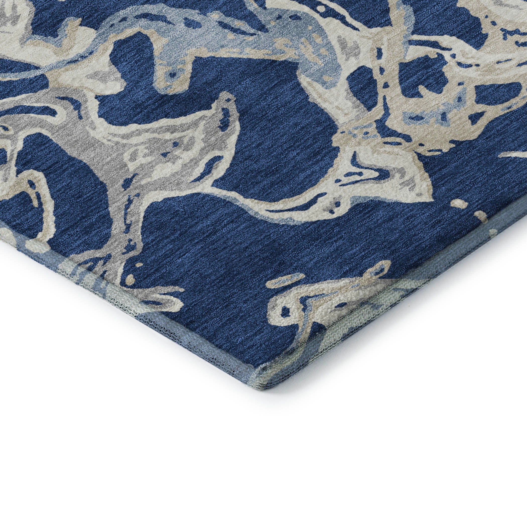 Tbilisi Machine Washable Transitional Navy Blue Rug 1'8" x 2'6" #shape_Rectangle