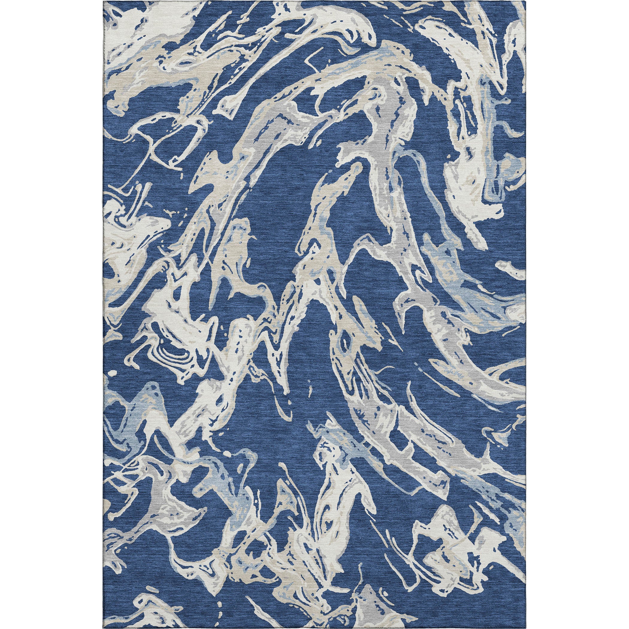 Tbilisi Machine Washable Transitional Navy Blue Rug 2'6" x 3'10" #shape_Rectangle