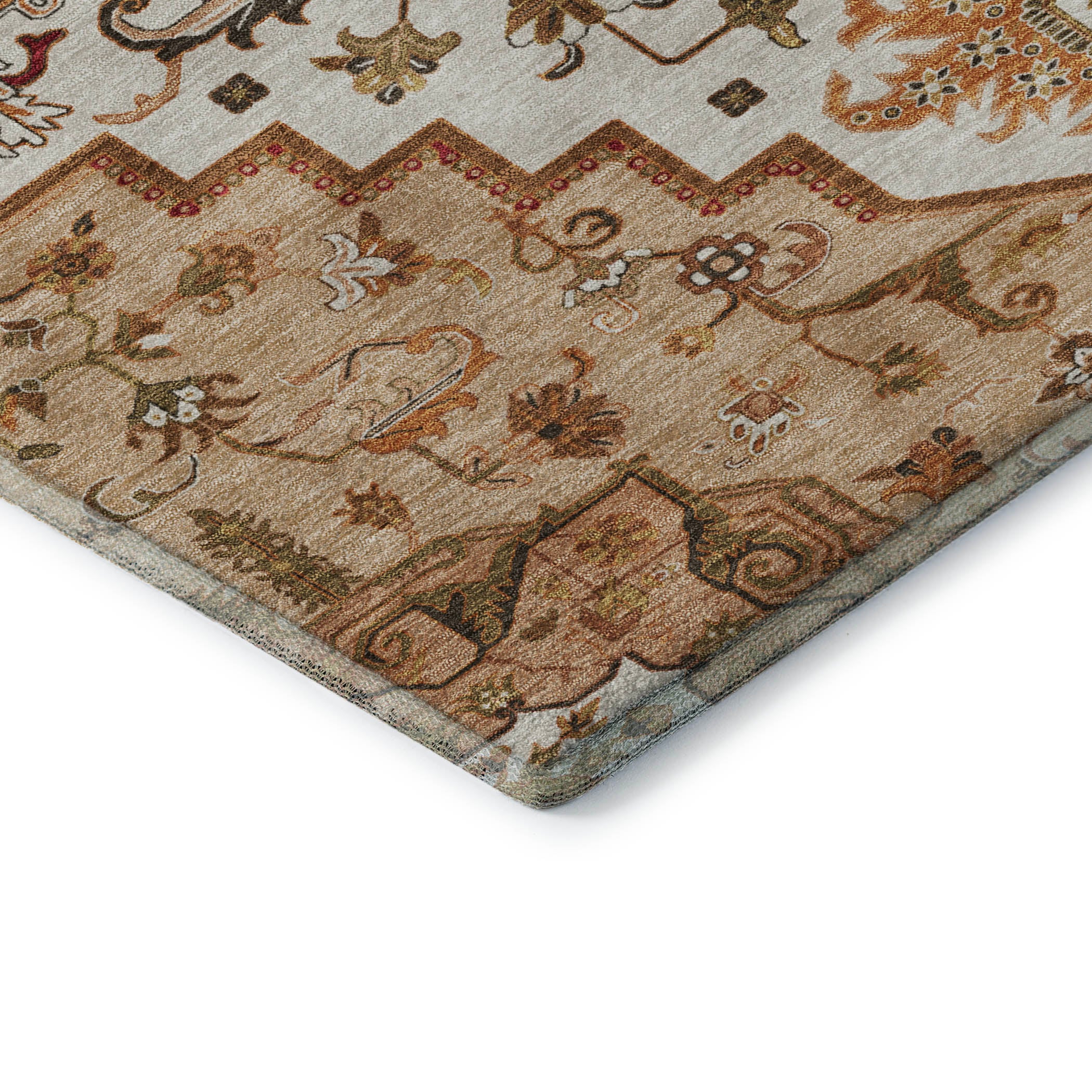Kathmandu Machine Washable Traditional Terracotta Orange Rug 1'8" x 2'6" #shape_Rectangle