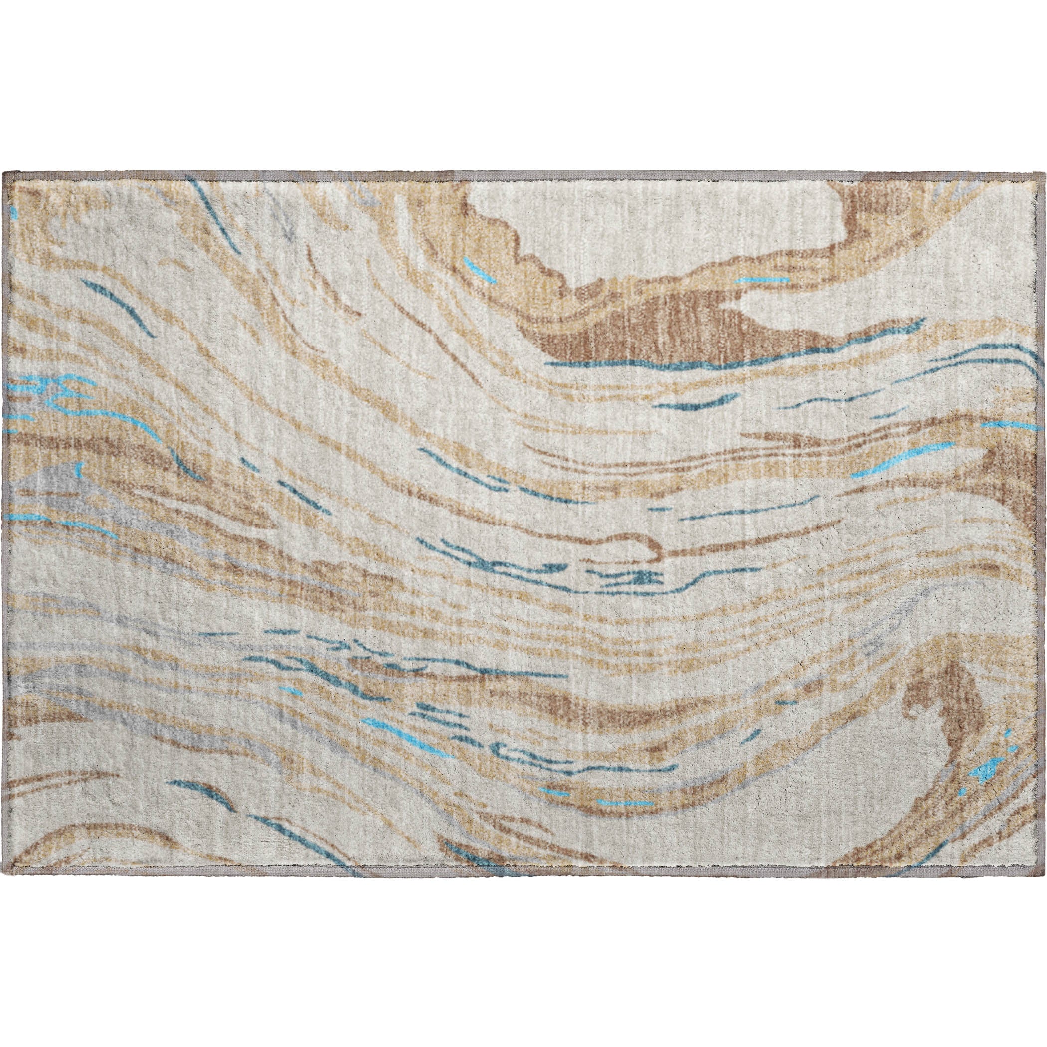 Bogota Machine Washable Transitional Beige Brown Rug 1'8" x 2'6" #shape_Rectangle