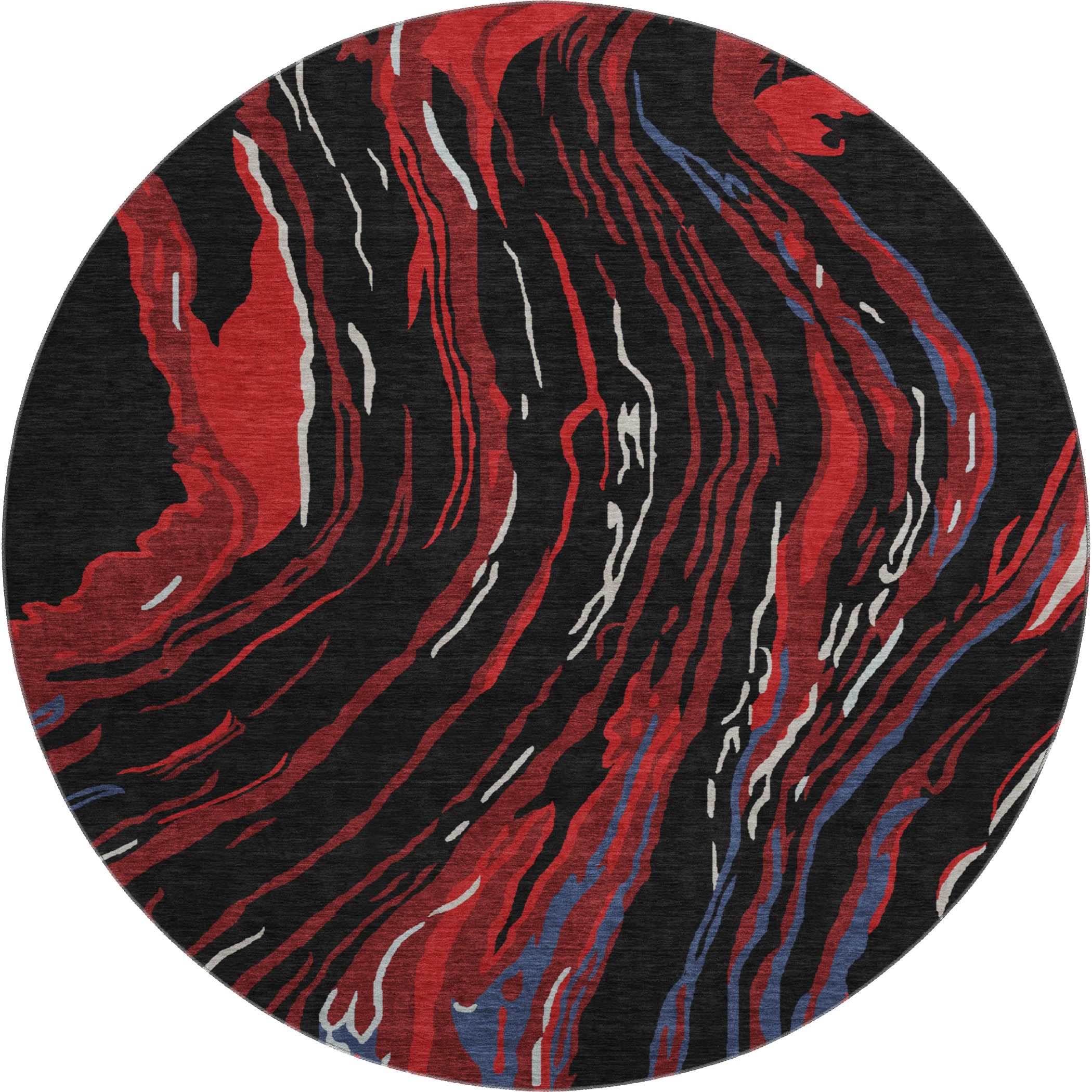 Bogota Machine Washable Transitional Black Rug 8' x 8' #shape_Round