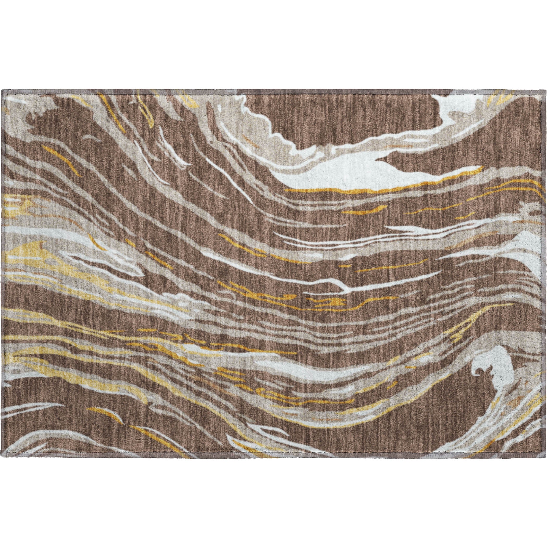 Bogota Machine Washable Transitional Brown Rug 1'8" x 2'6" #shape_Rectangle