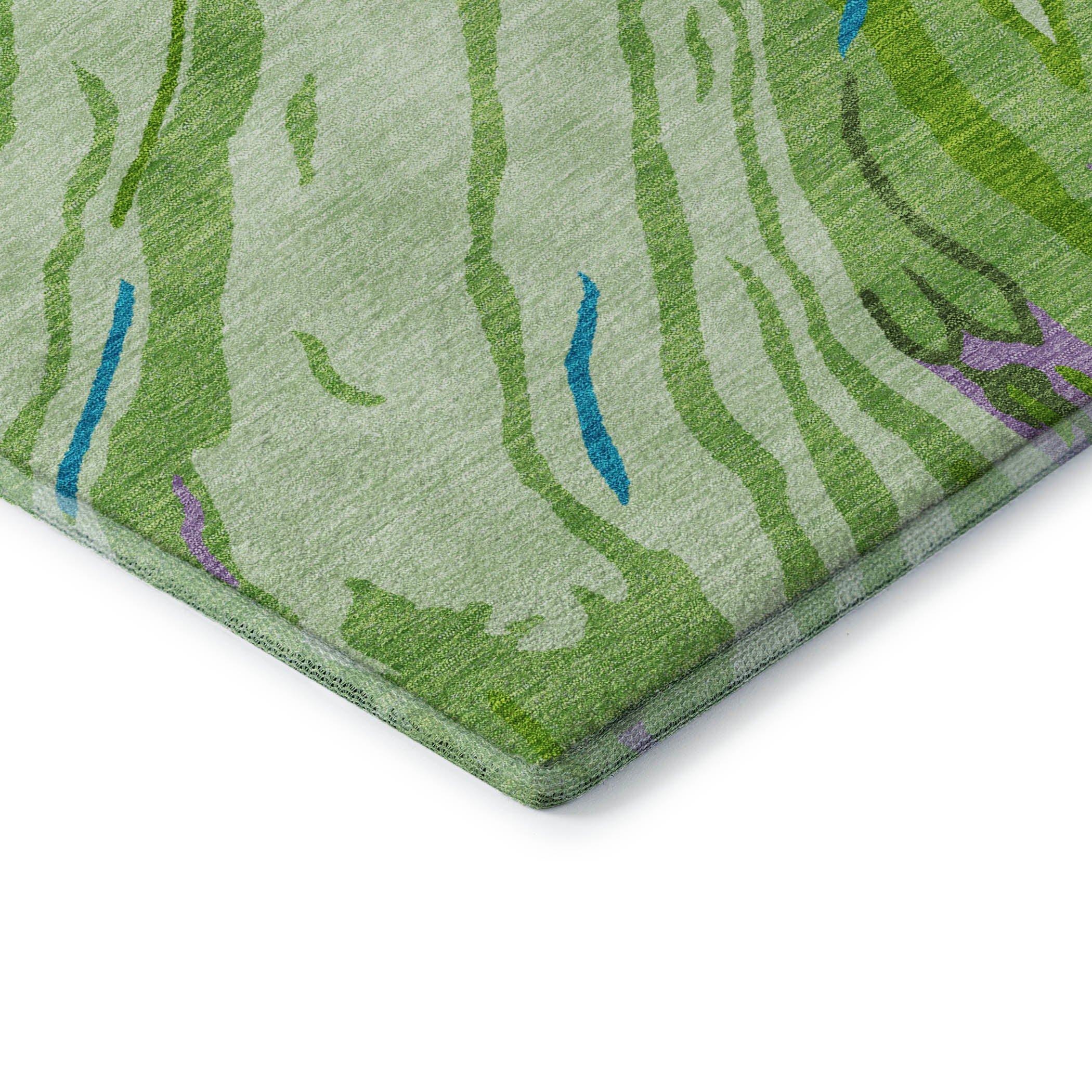 Bogota Machine Washable Transitional Green Rug 1'8" x 2'6" #shape_Rectangle