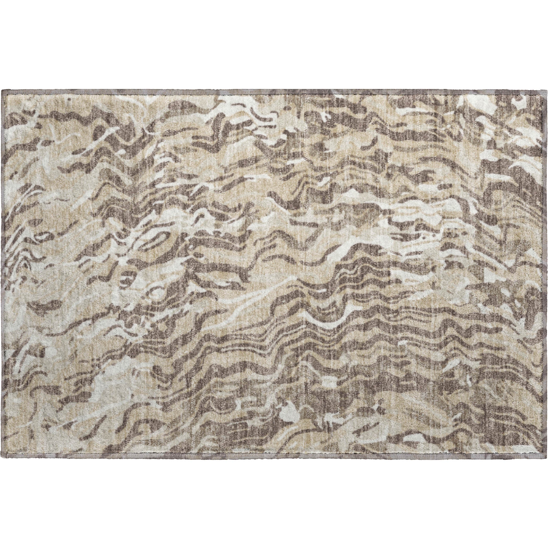 Bruges Machine Washable Transitional Beige Brown Rug 1'8" x 2'6" #shape_Rectangle