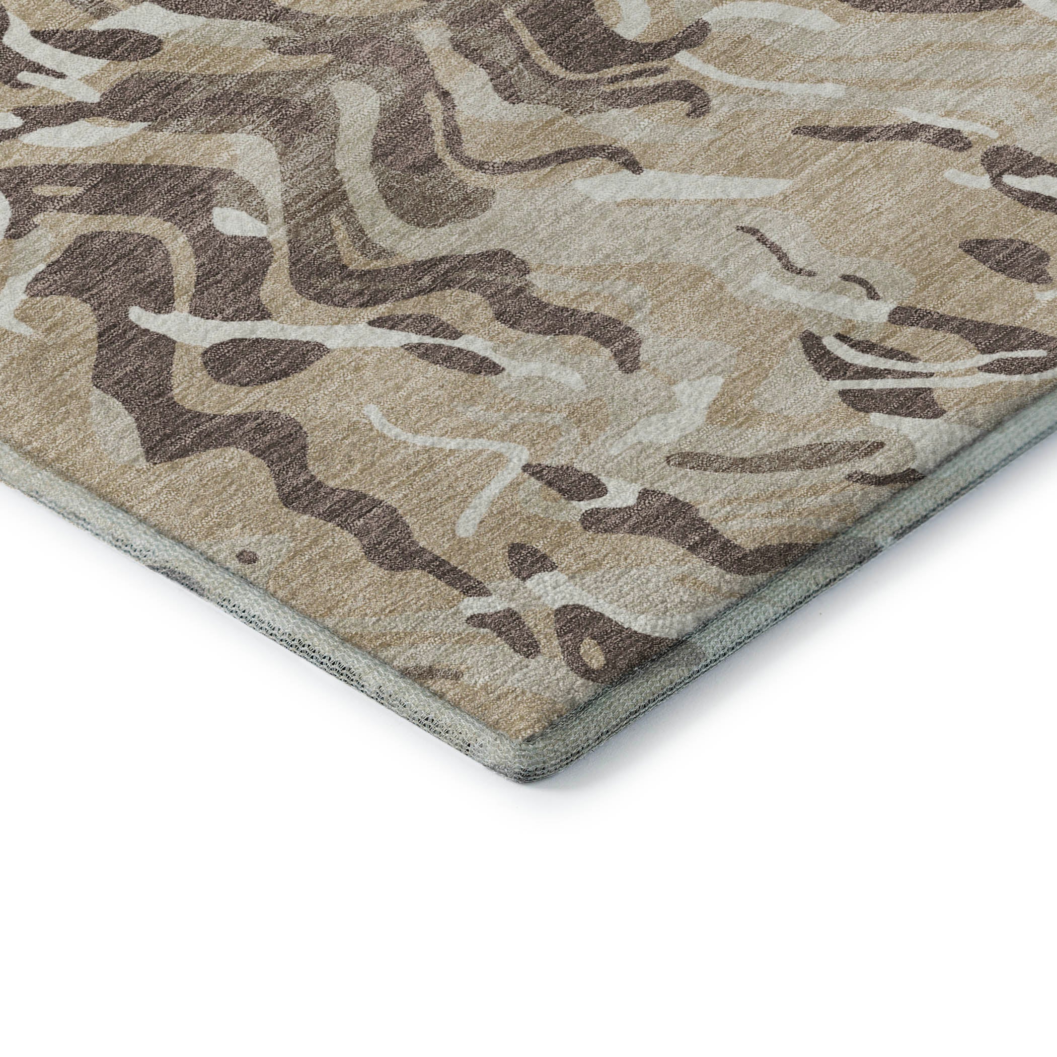 Bruges Machine Washable Transitional Beige Brown Rug 1'8" x 2'6" #shape_Rectangle