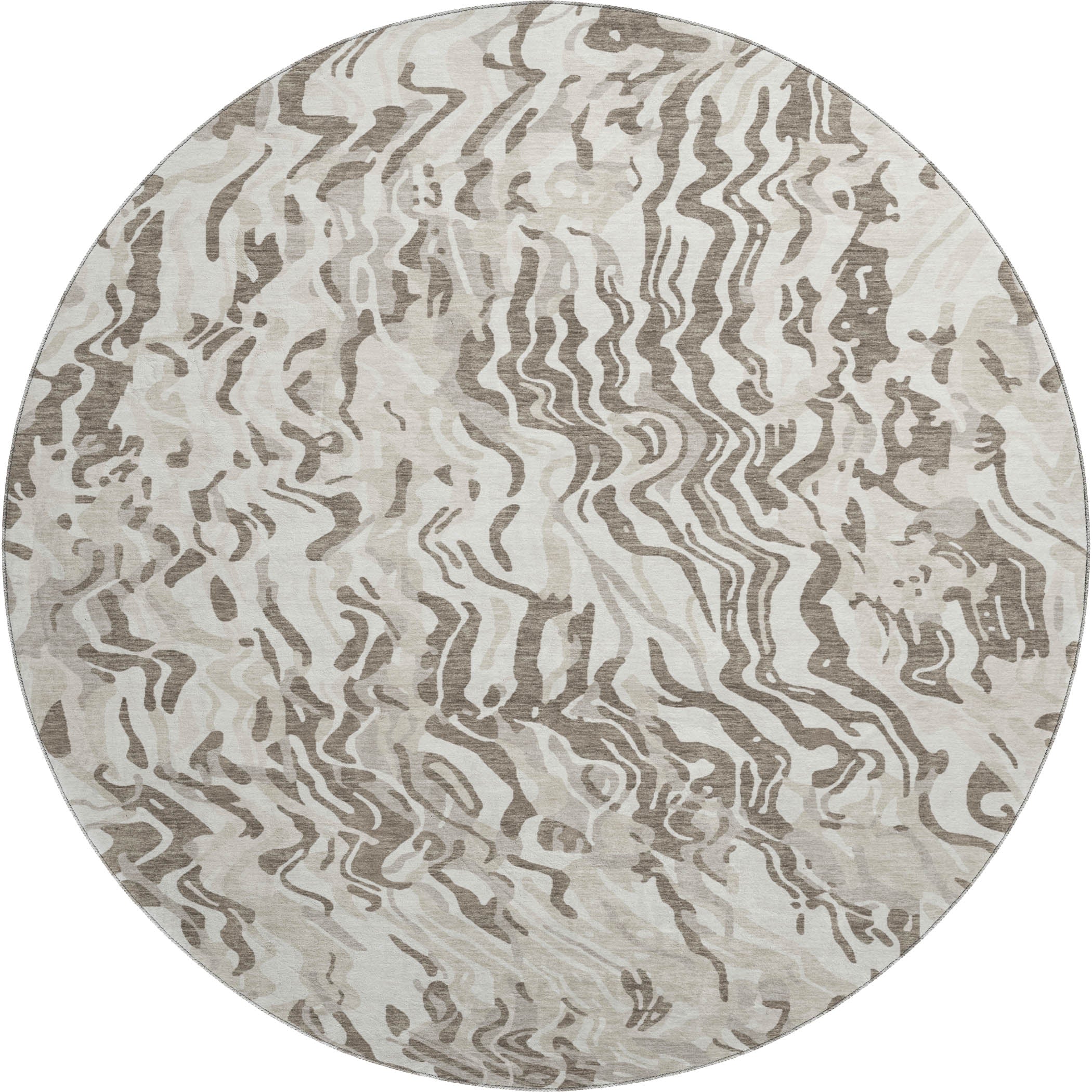 Bruges Machine Washable Transitional Ivory Rug 8' x 8' #shape_Round