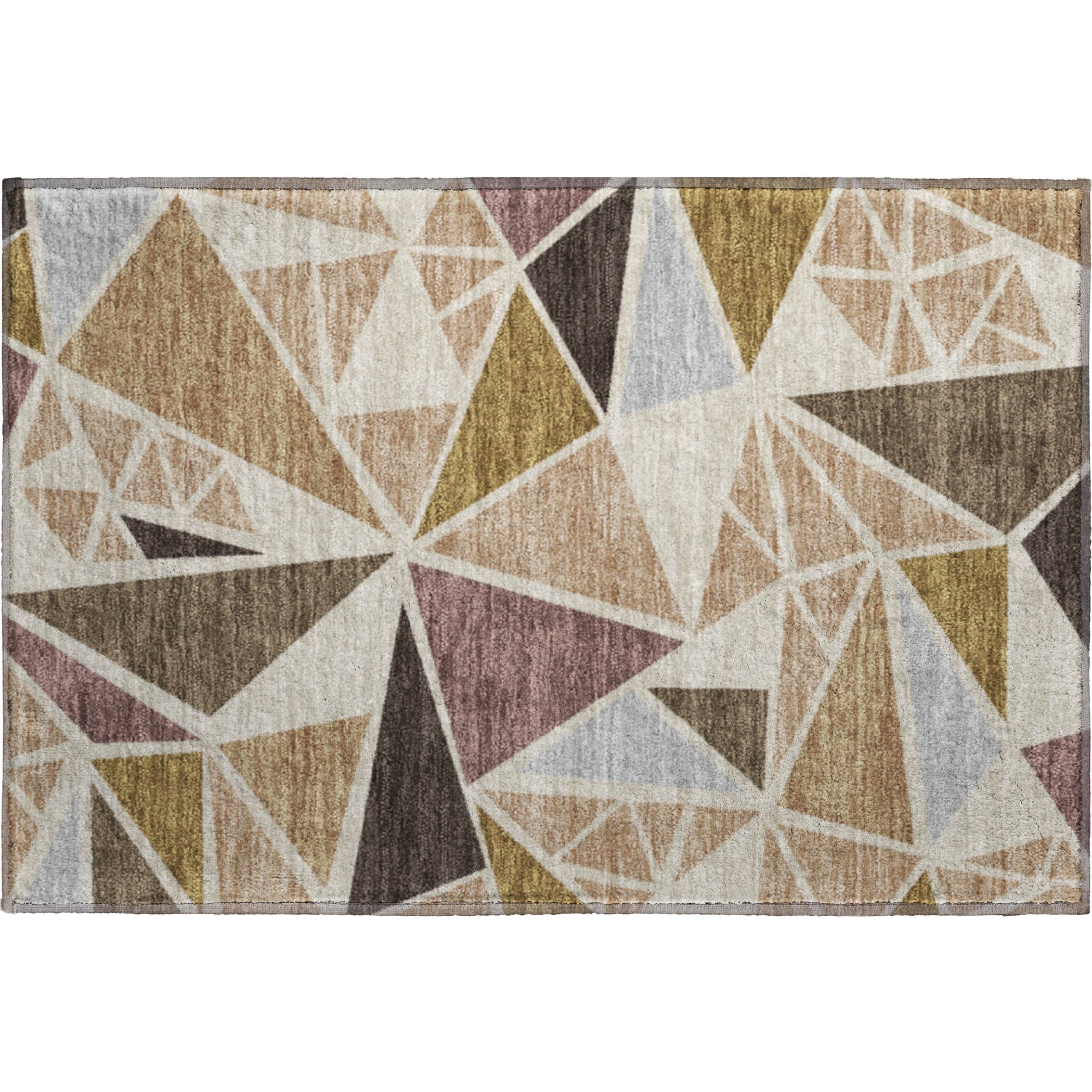 Valletta Machine Washable Transitional Beige Brown Rug 1'8" x 2'6" #shape_Rectangle