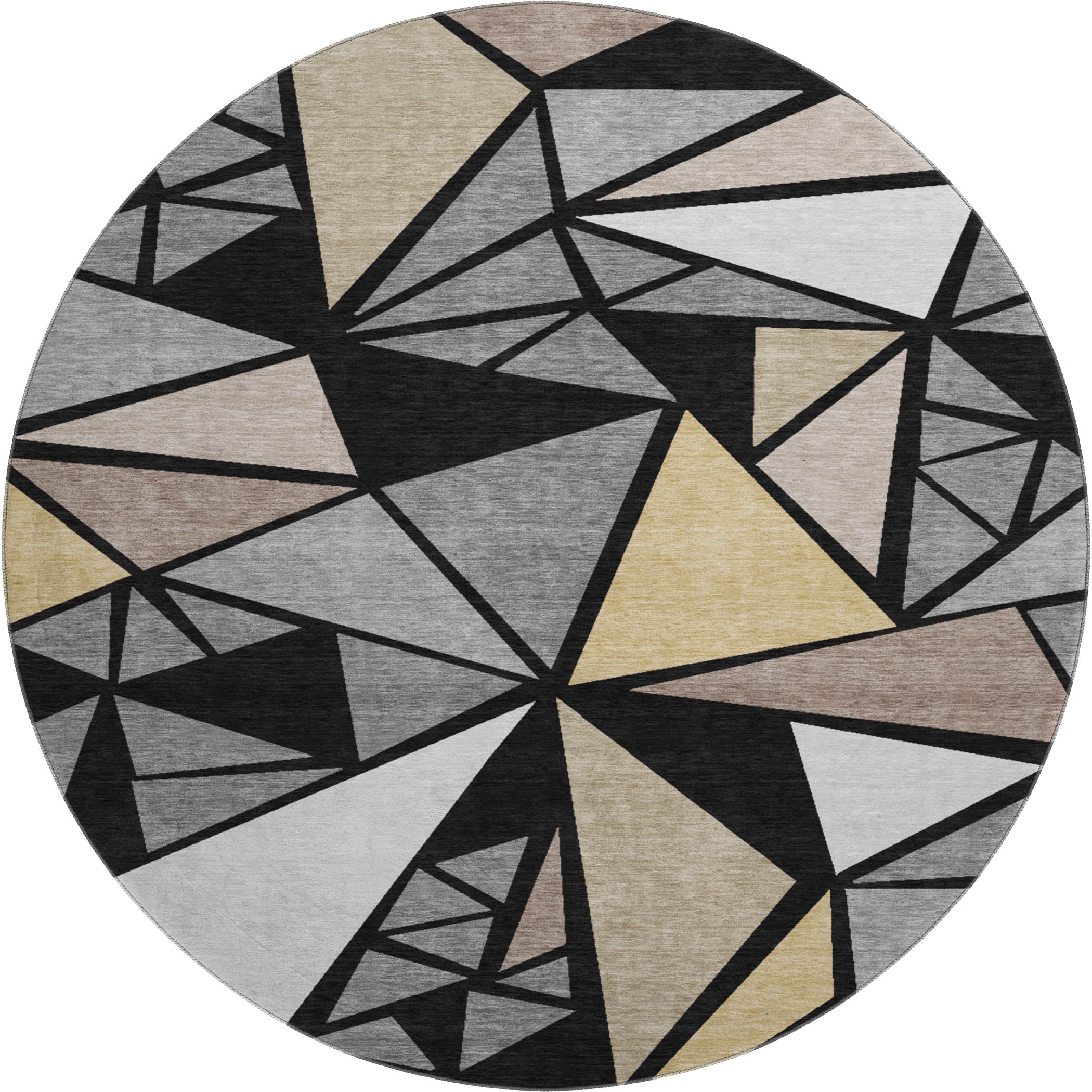 Valletta Machine Washable Transitional Black Rug 8' x 8' #shape_Round