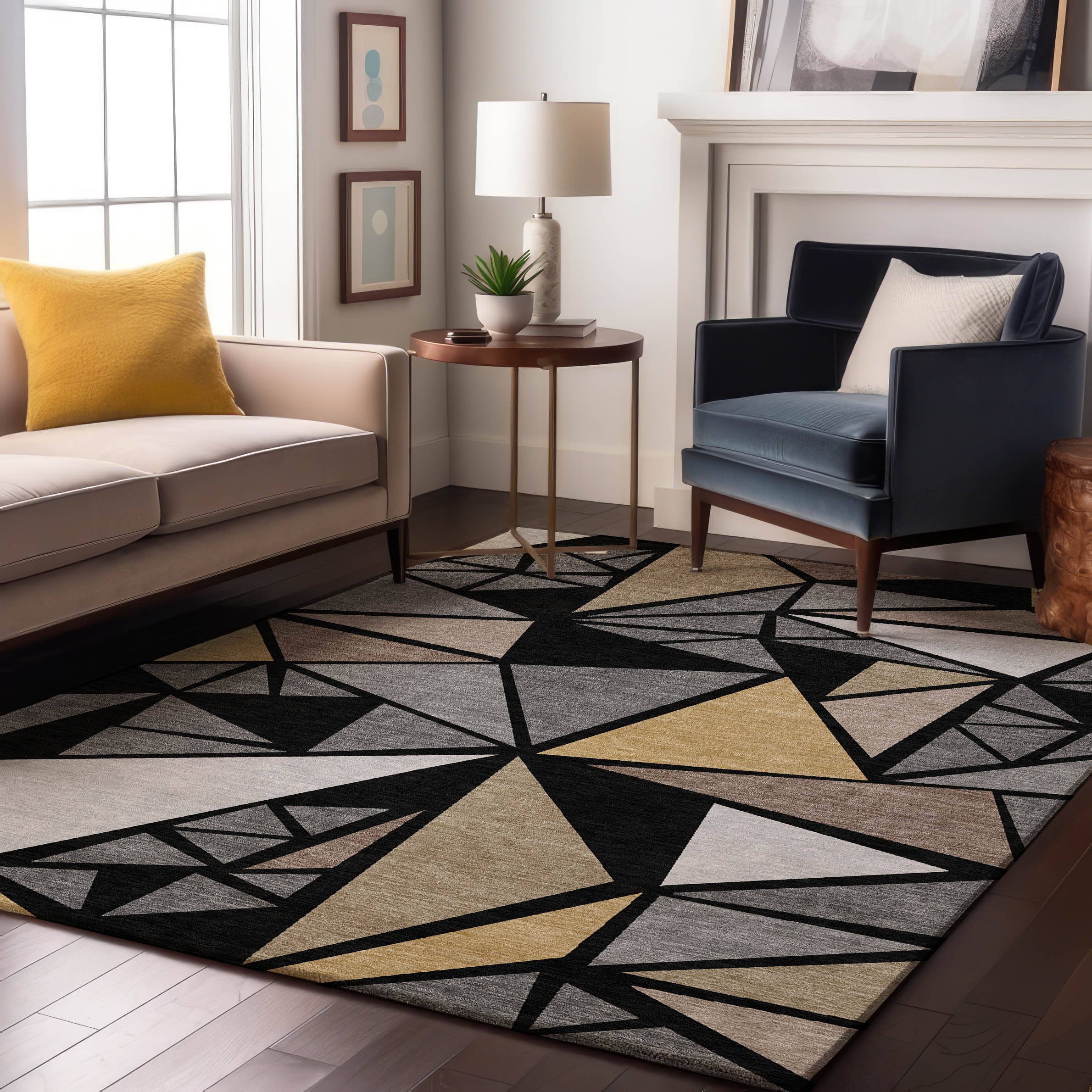 Valletta Machine Washable Transitional Black Rug 2'6" x 3'10" #shape_Rectangle
