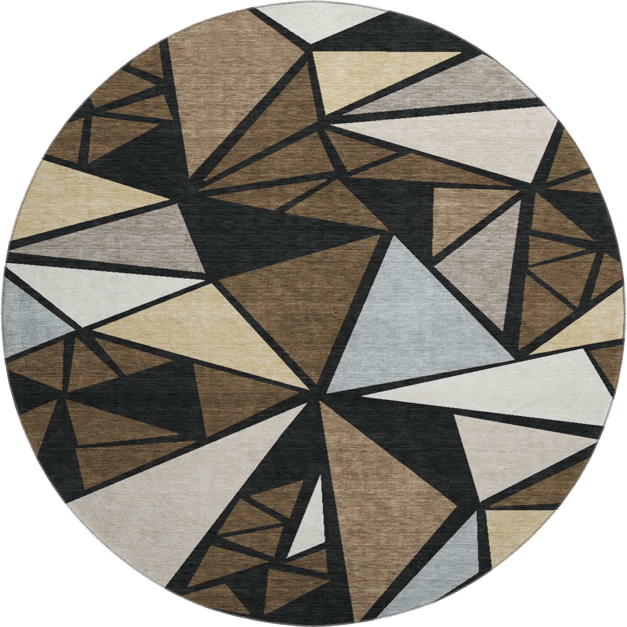 Valletta Machine Washable Transitional Brown Rug 8' x 8' #shape_Round