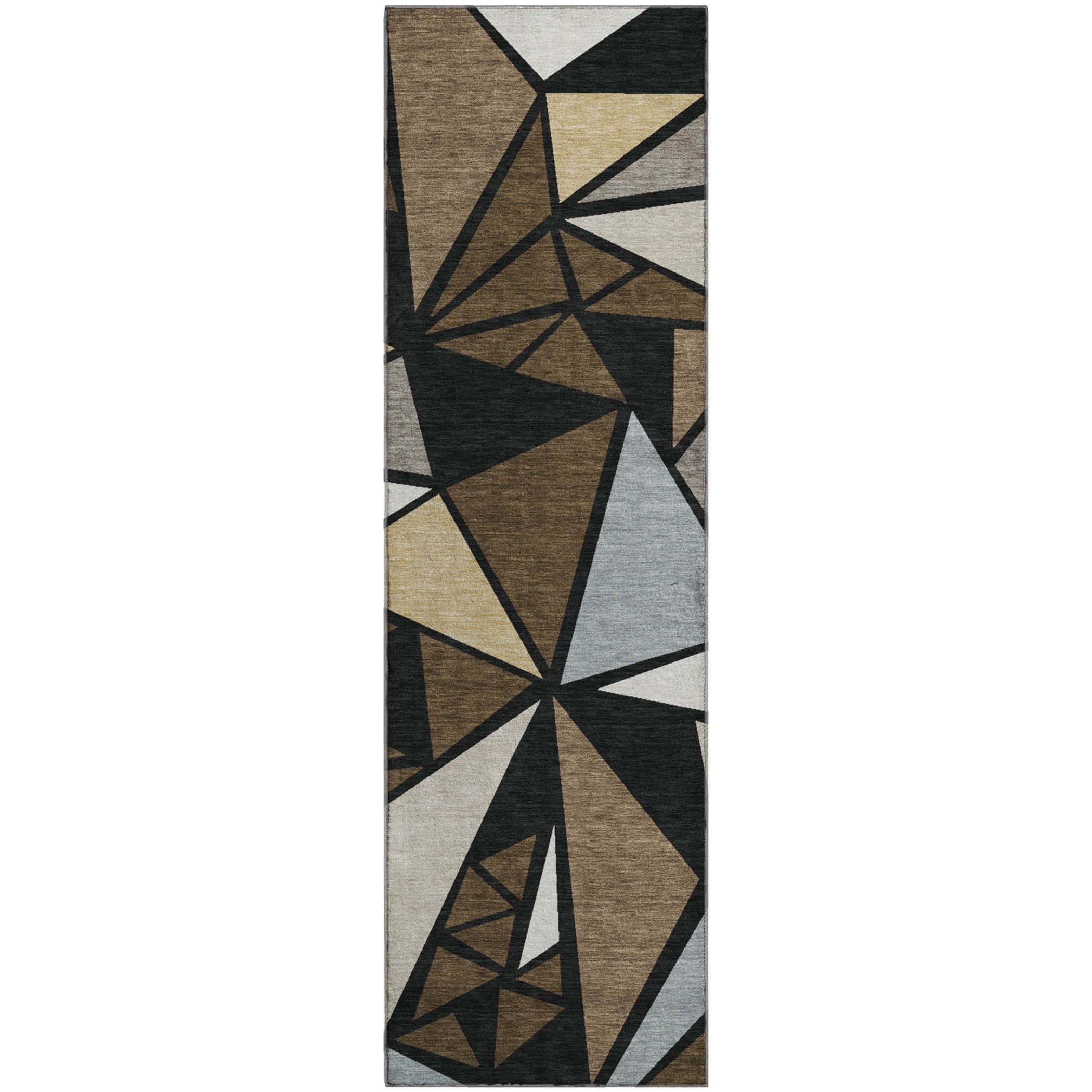 Valletta Machine Washable Transitional Brown Rug 2'3" x 7'6" #shape_Runner