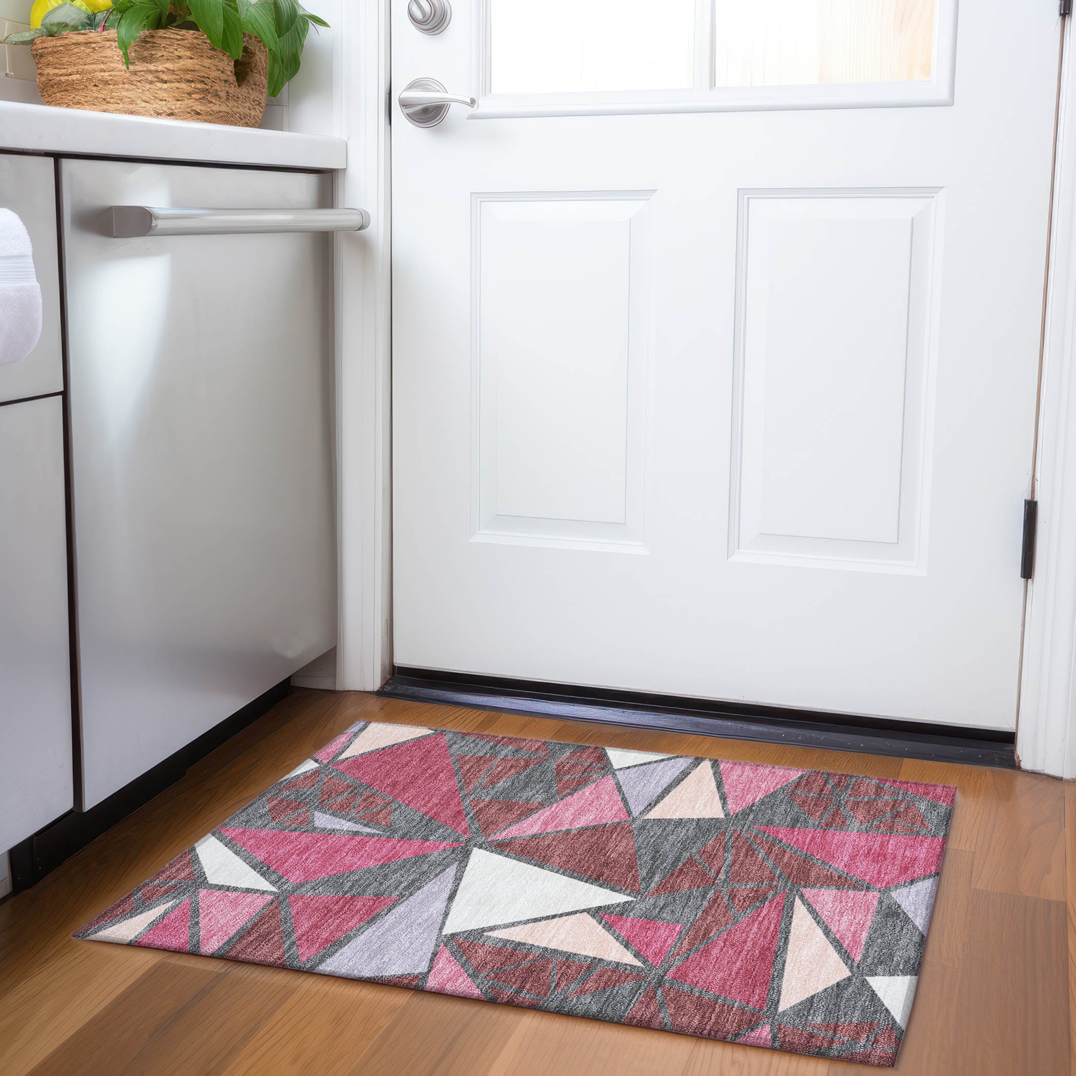 Valletta Machine Washable Transitional Burgundy Red Rug 1'8" x 2'6" #shape_Rectangle