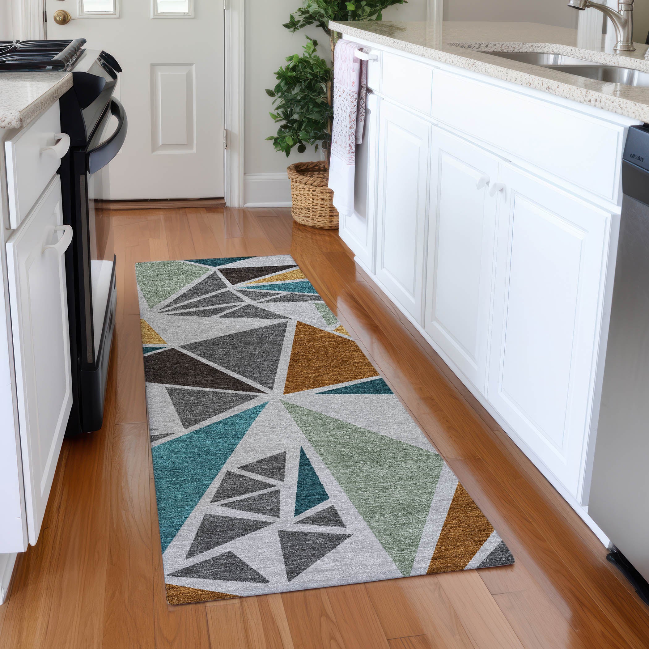Valletta Machine Washable Transitional Gray Rug 2'3" x 7'6" #shape_Runner