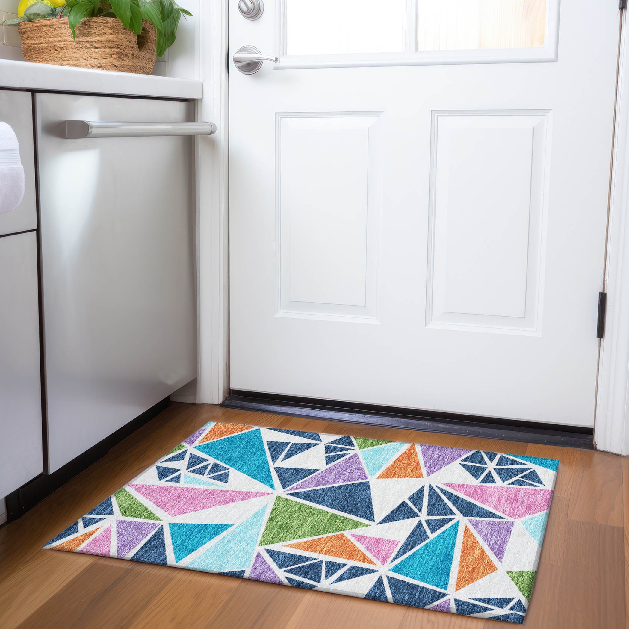 Valletta Machine Washable Transitional White Ivory Rug 1'8" x 2'6" #shape_Rectangle