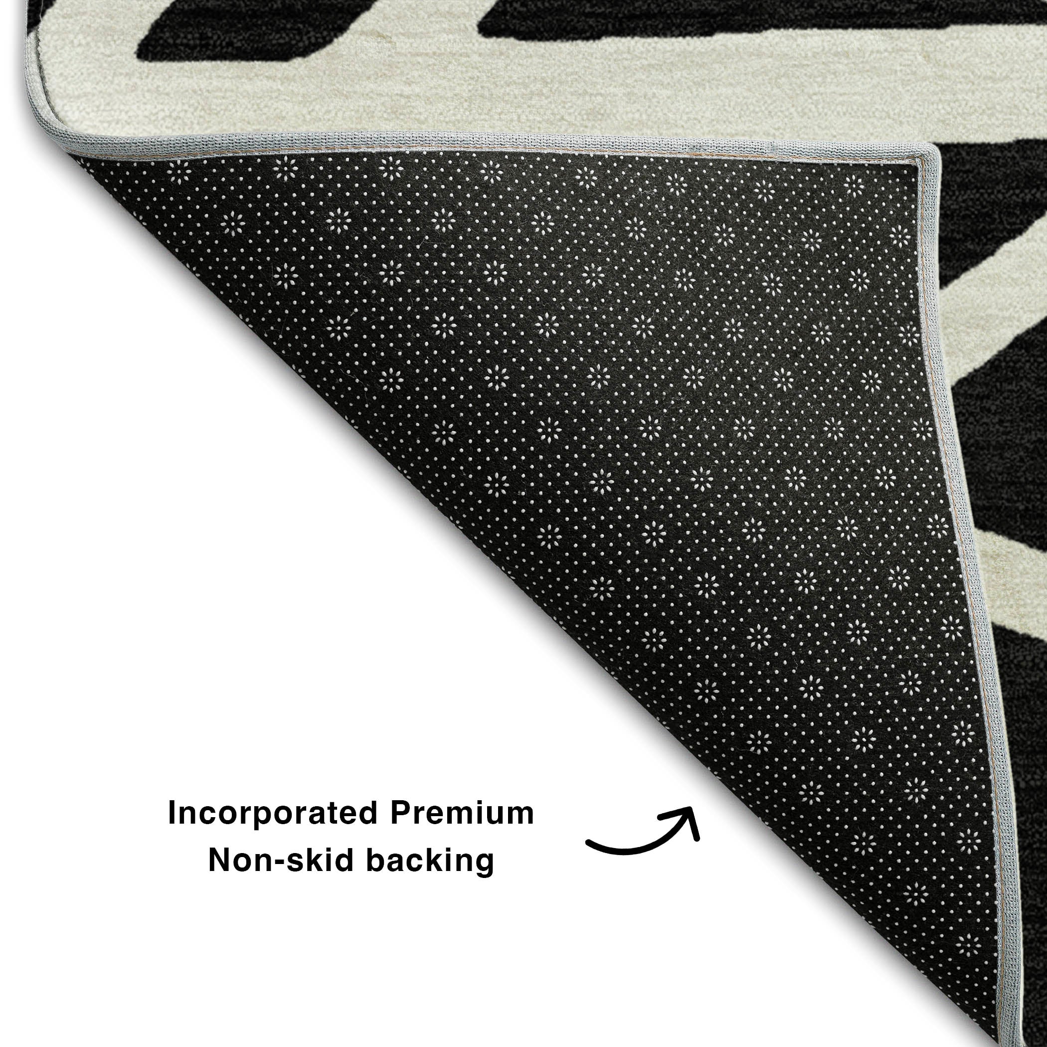 Bern Machine Washable Transitional Black Rug 1'8" x 2'6" #shape_Rectangle