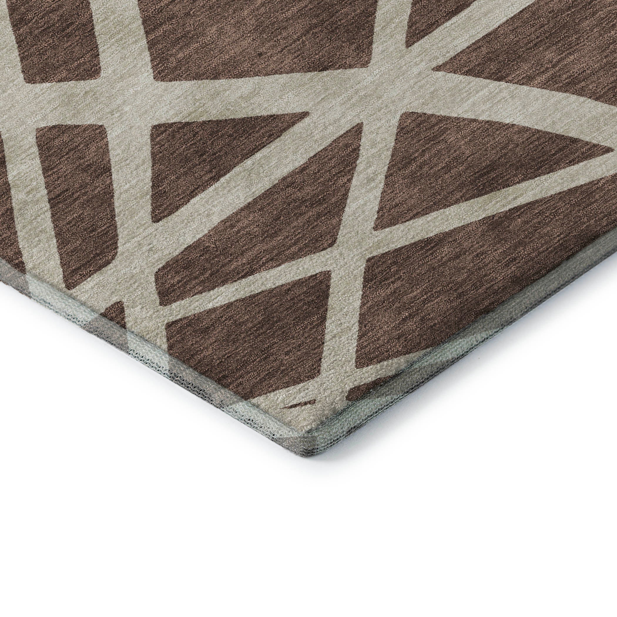 Bern Machine Washable Transitional Brown Rug 1'8" x 2'6" #shape_Rectangle