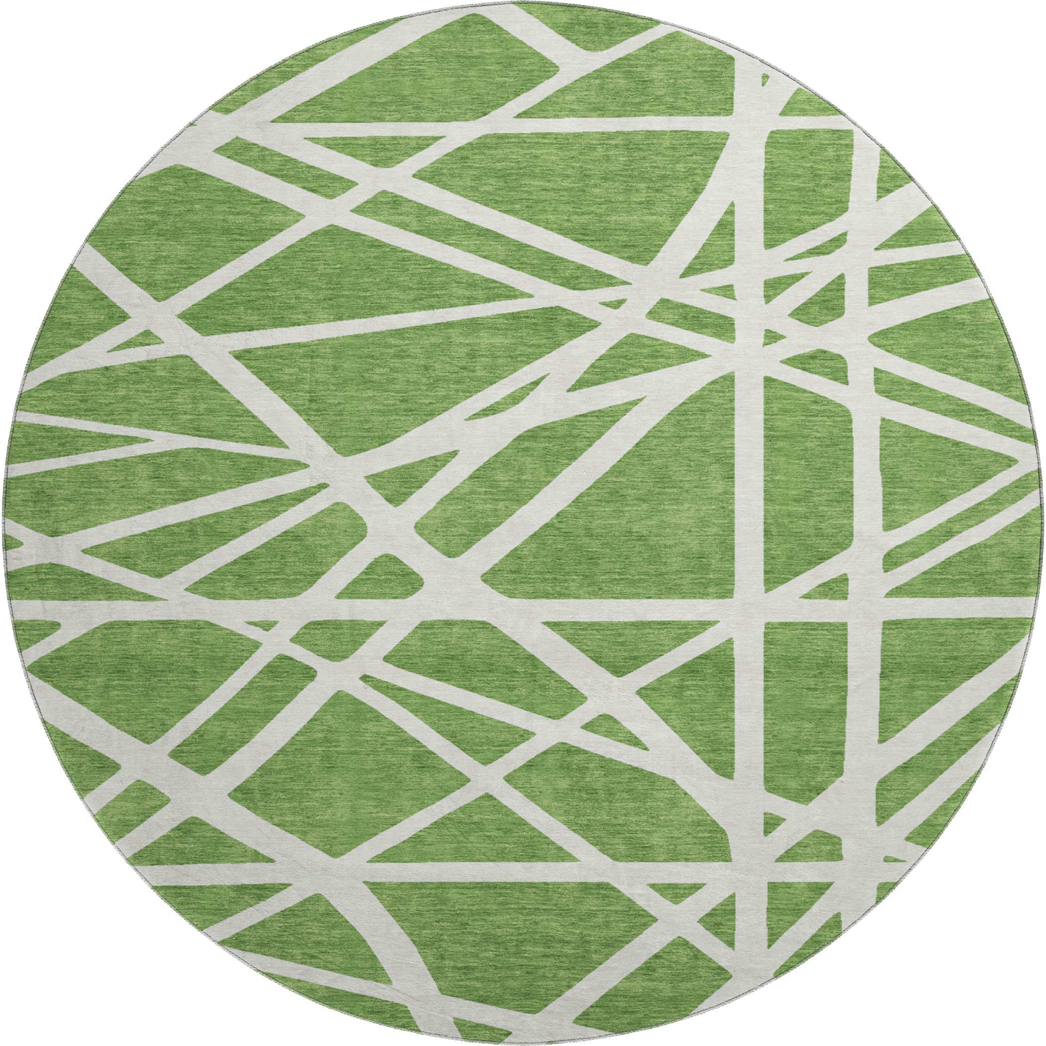 Bern Machine Washable Transitional Green Rug 8' x 8' #shape_Round