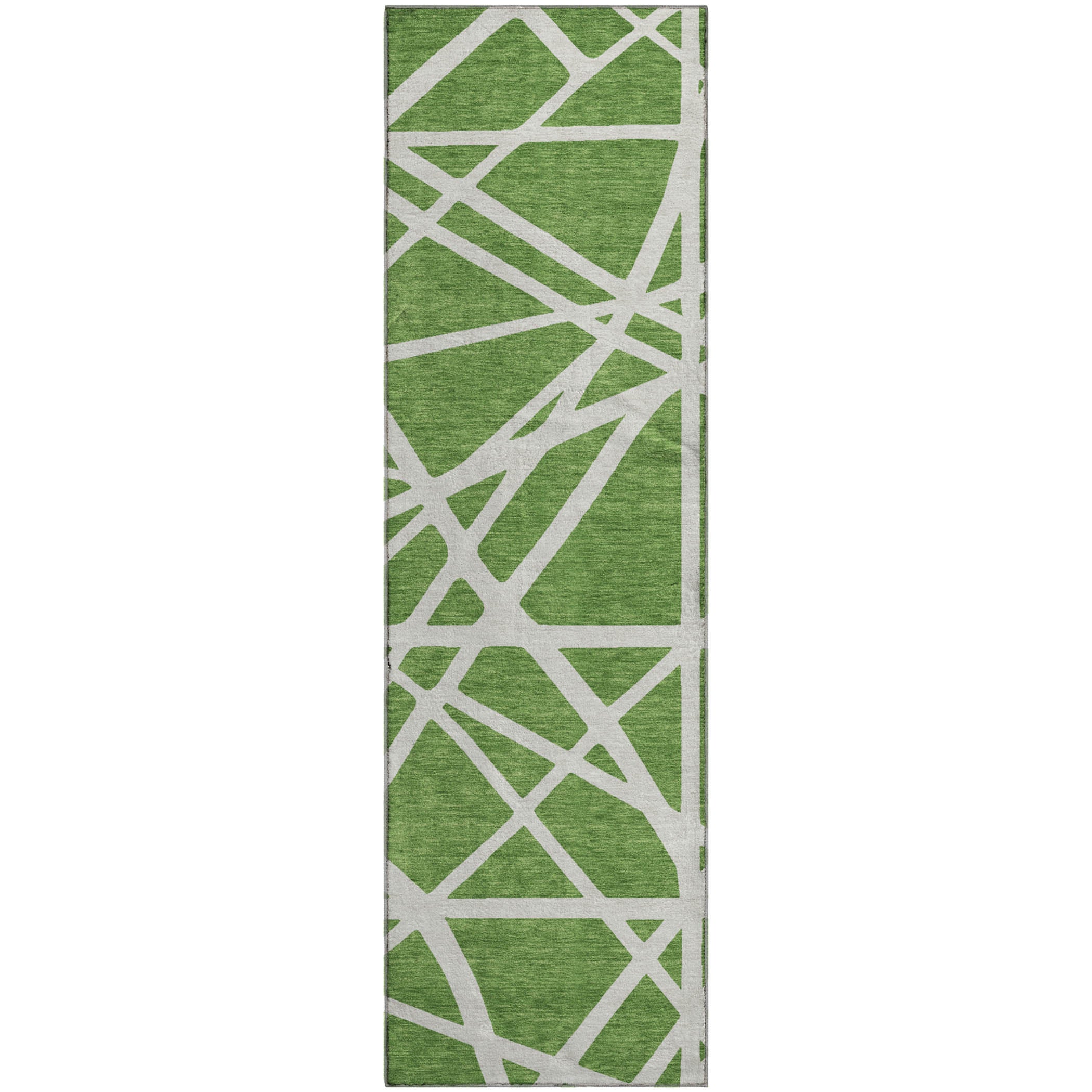 Bern Machine Washable Transitional Green Rug 2'3" x 7'6" #shape_Runner