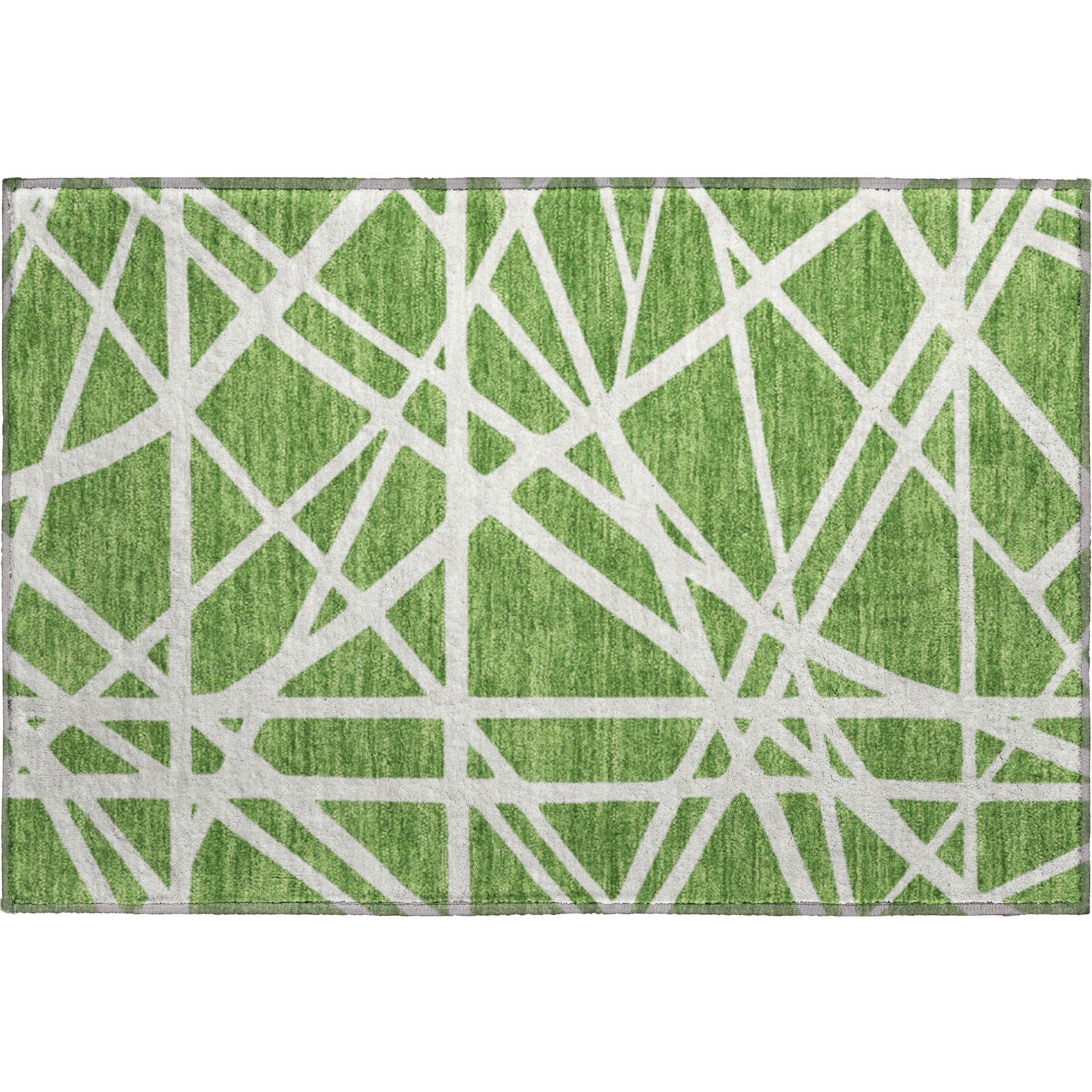 Bern Machine Washable Transitional Green Rug 1'8" x 2'6" #shape_Rectangle