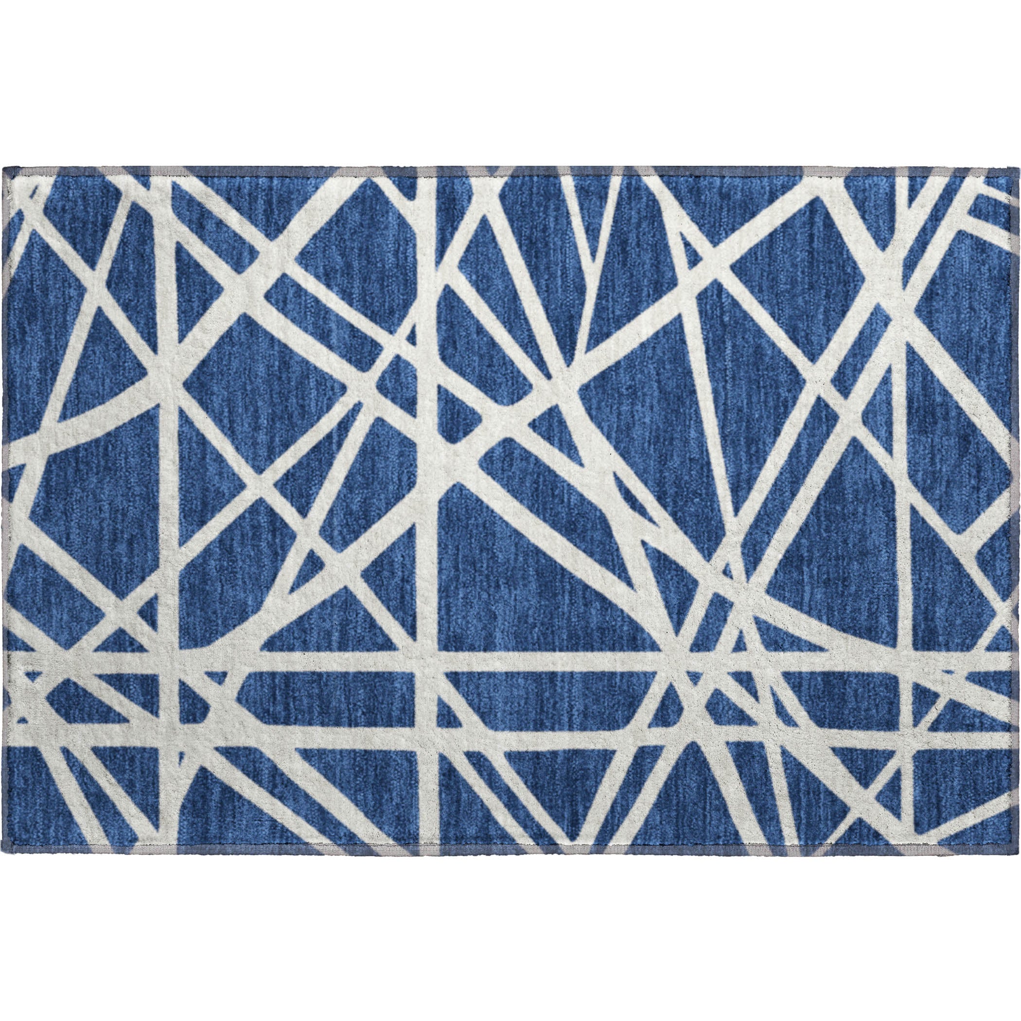 Bern Machine Washable Transitional Navy Blue Rug 1'8" x 2'6" #shape_Rectangle