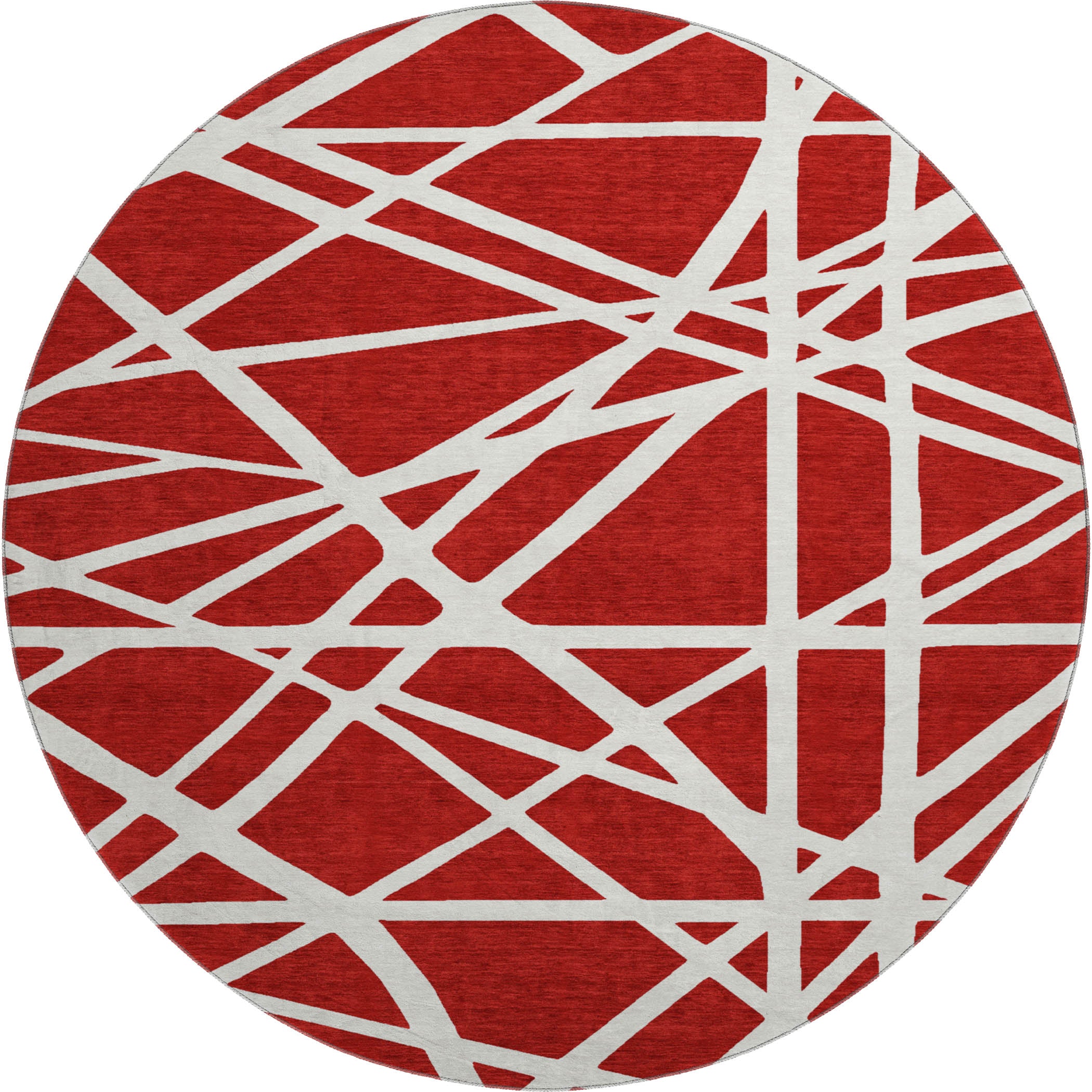 Bern Machine Washable Transitional Red Rug 8' x 8' #shape_Round