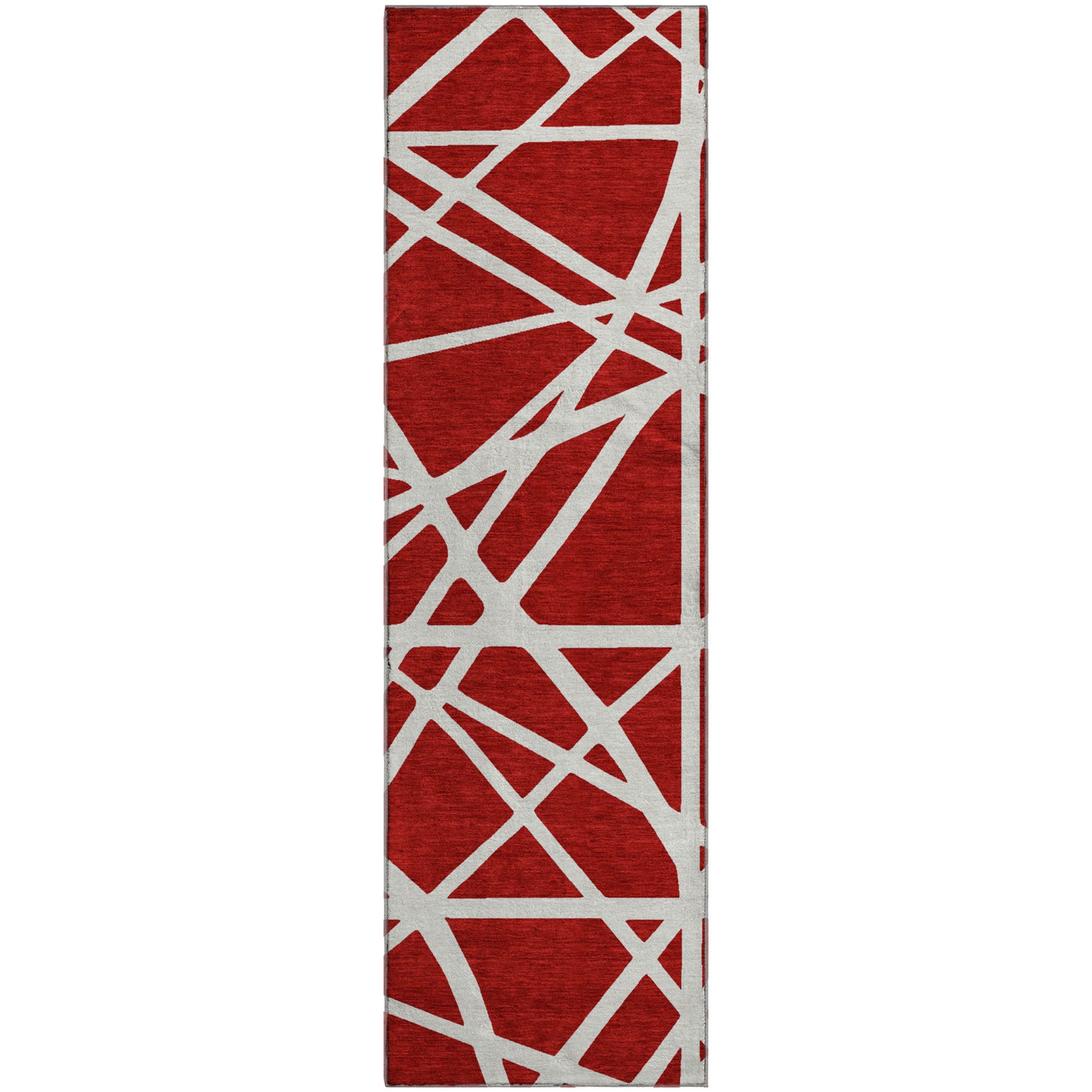 Bern Machine Washable Transitional Red Rug 2'3" x 7'6" #shape_Runner