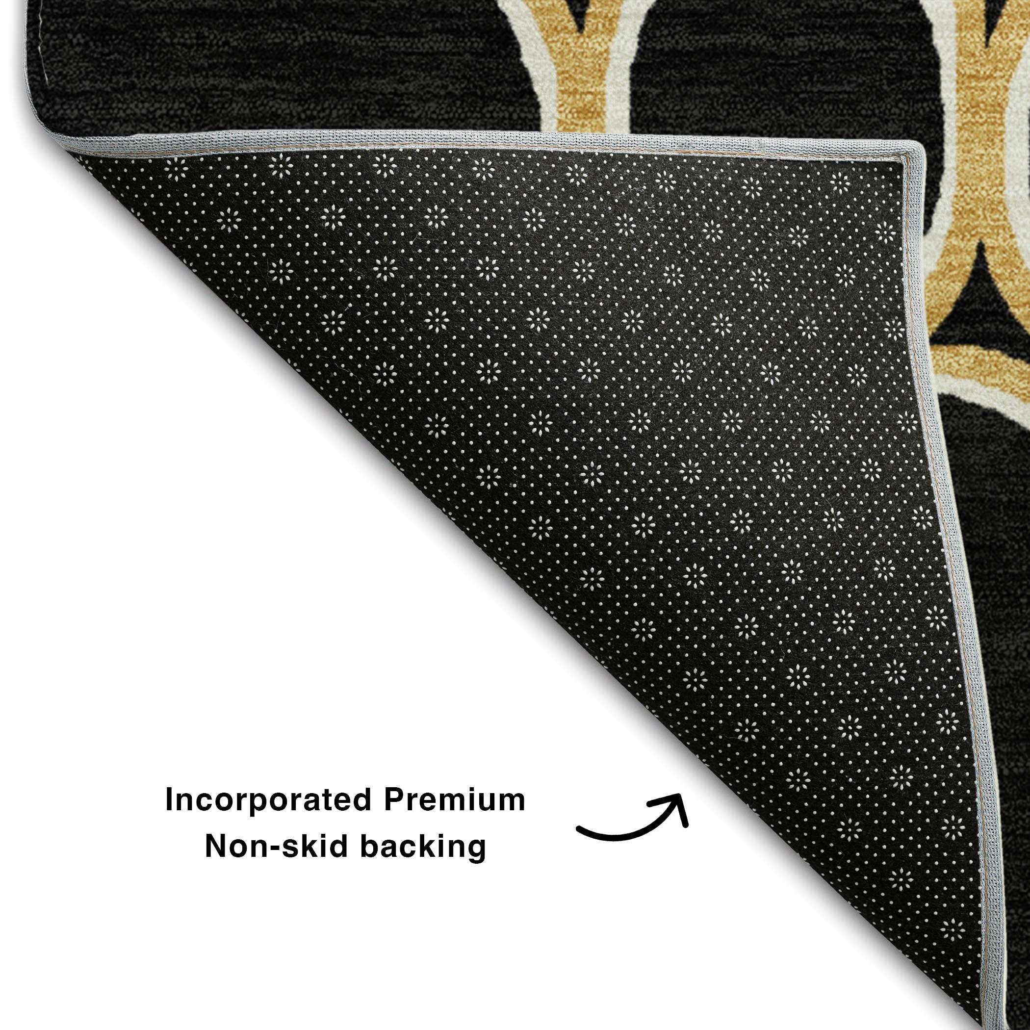 Oslo Machine Washable Transitional Black Rug 1'8" x 2'6" #shape_Rectangle