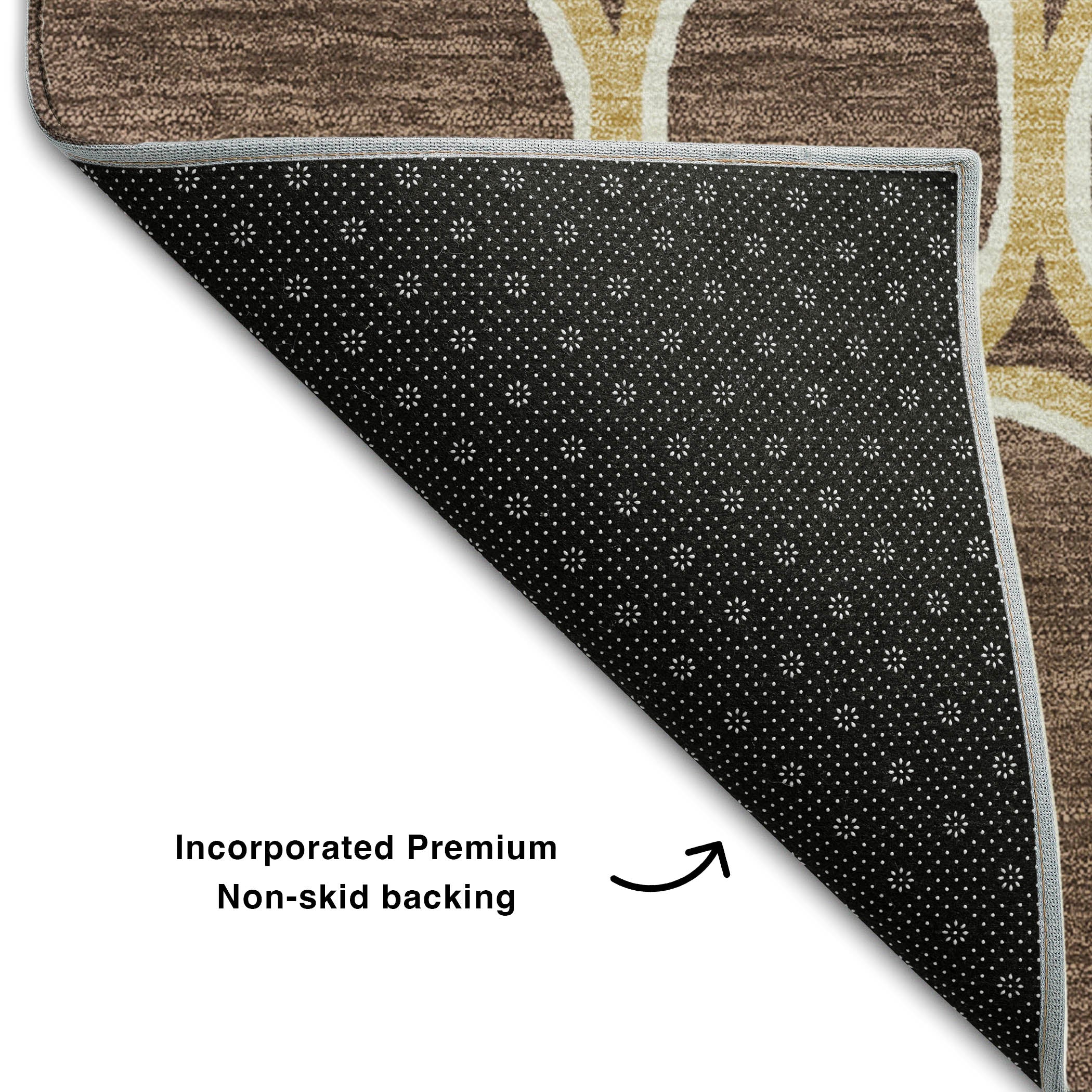Oslo Machine Washable Transitional Brown Rug 1'8" x 2'6" #shape_Rectangle