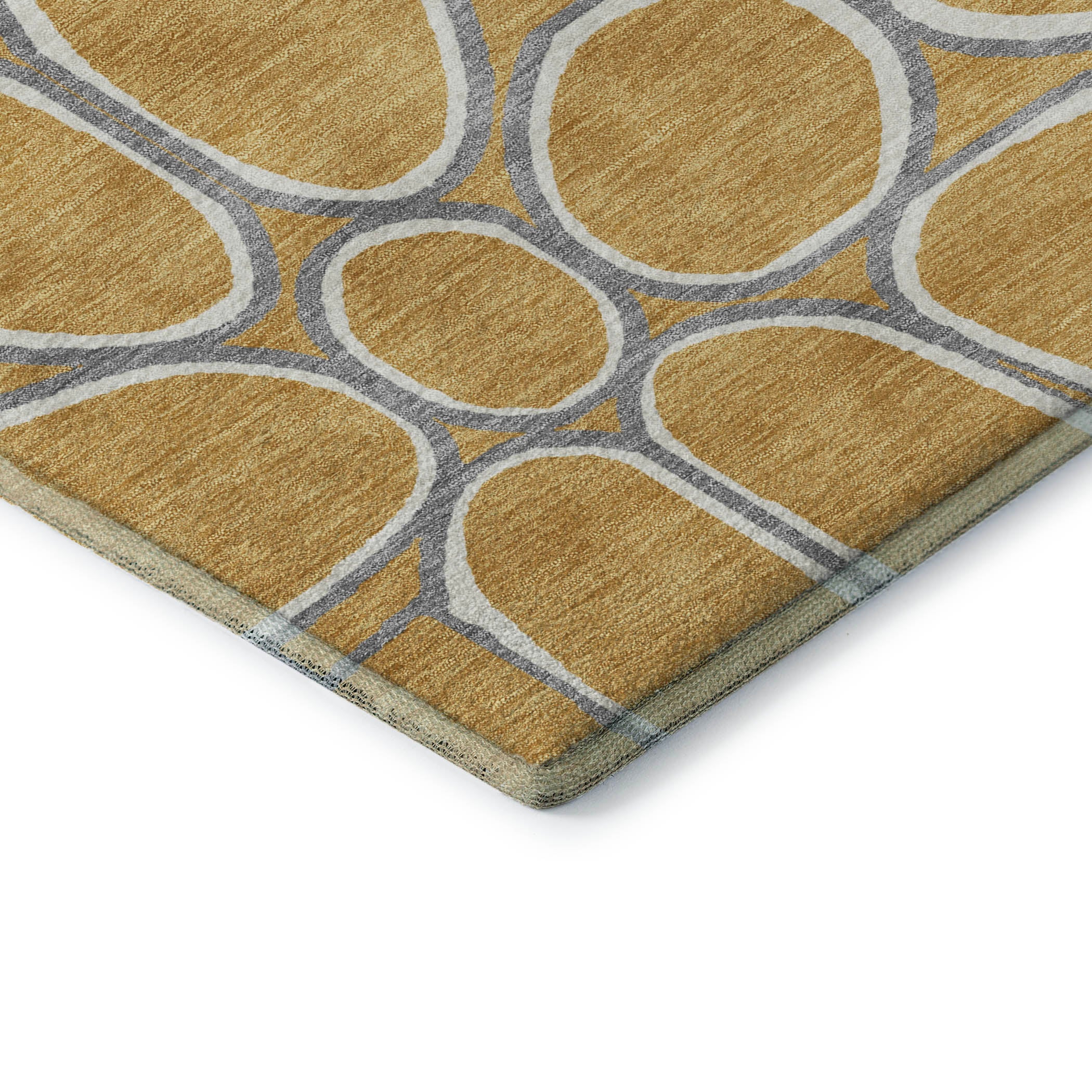 Oslo Machine Washable Transitional Gold Rug 1'8" x 2'6" #shape_Rectangle