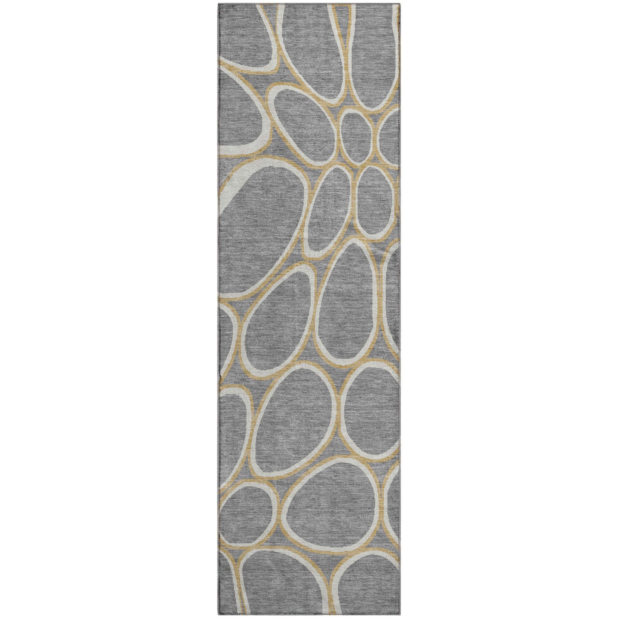 Oslo Machine Washable Transitional Gray Rug 2'3" x 7'6" #shape_Runner
