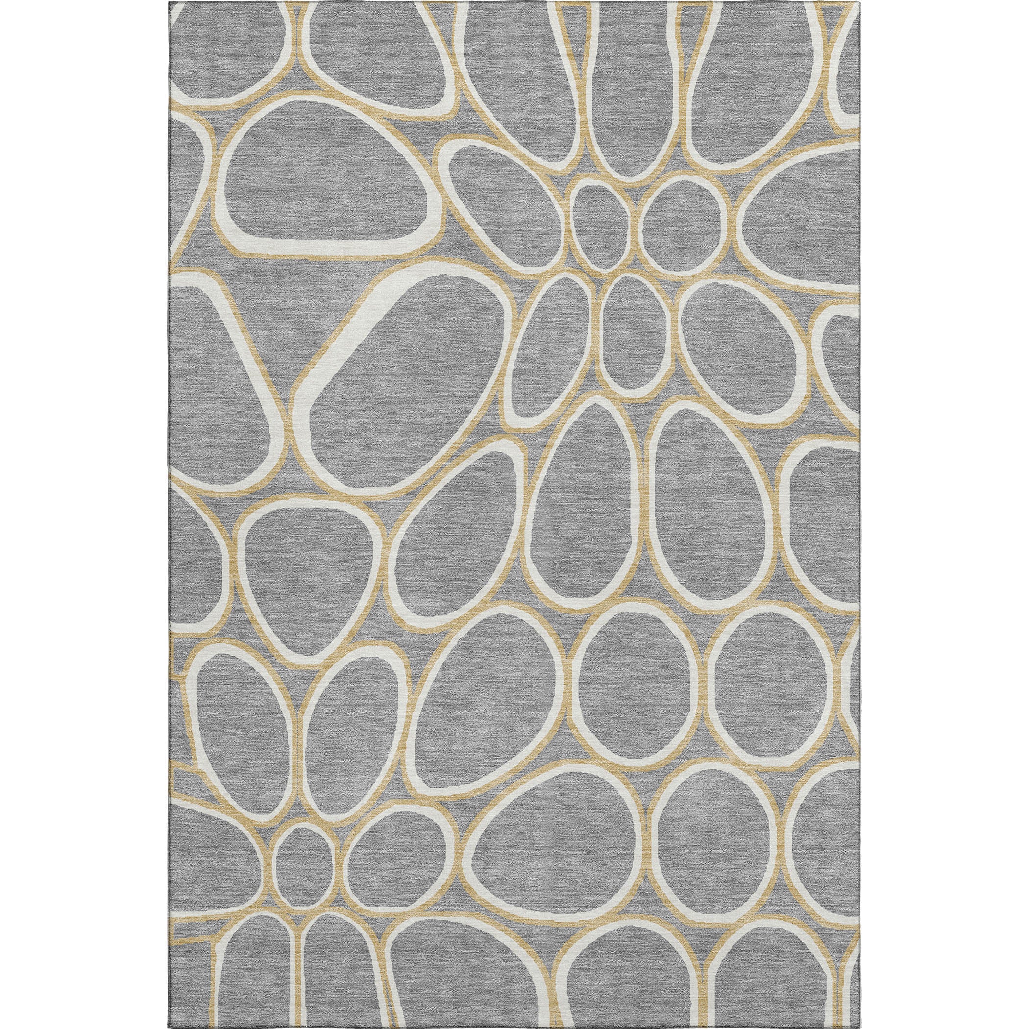 Oslo Machine Washable Transitional Gray Rug 2'6" x 3'10" #shape_Rectangle