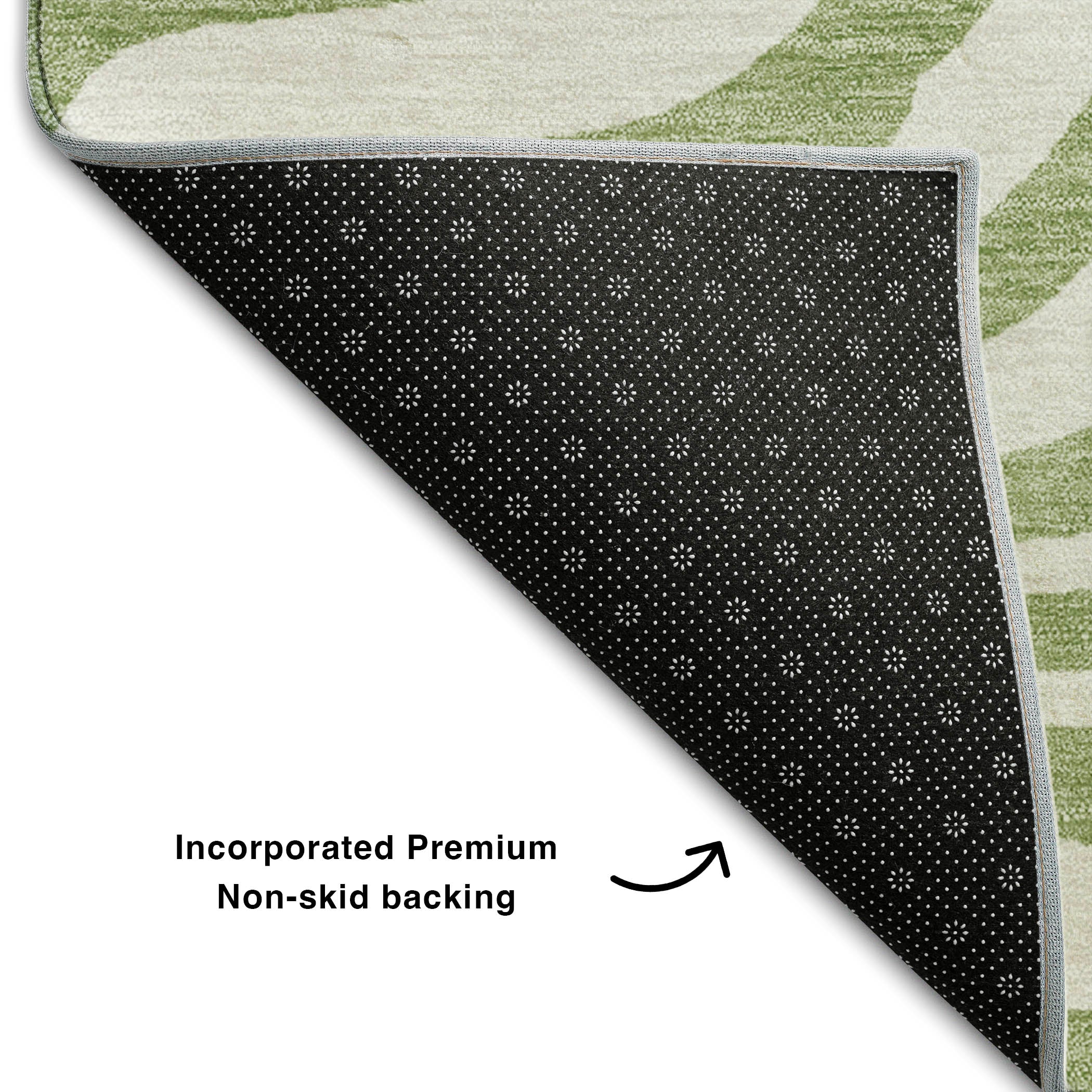 Dubrovnik Machine Washable Transitional Aloe Green Rug 1'8" x 2'6" #shape_Rectangle
