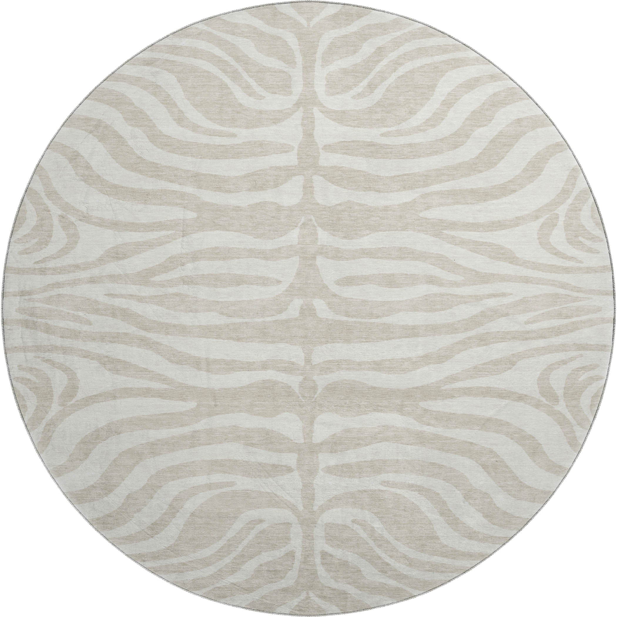 Dubrovnik Machine Washable Transitional Beige Brown Rug 8' x 8' #shape_Round