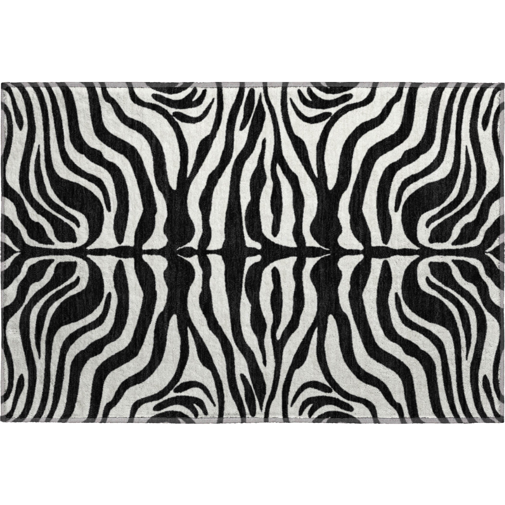 Dubrovnik Machine Washable Transitional Black Rug 1'8" x 2'6" #shape_Rectangle