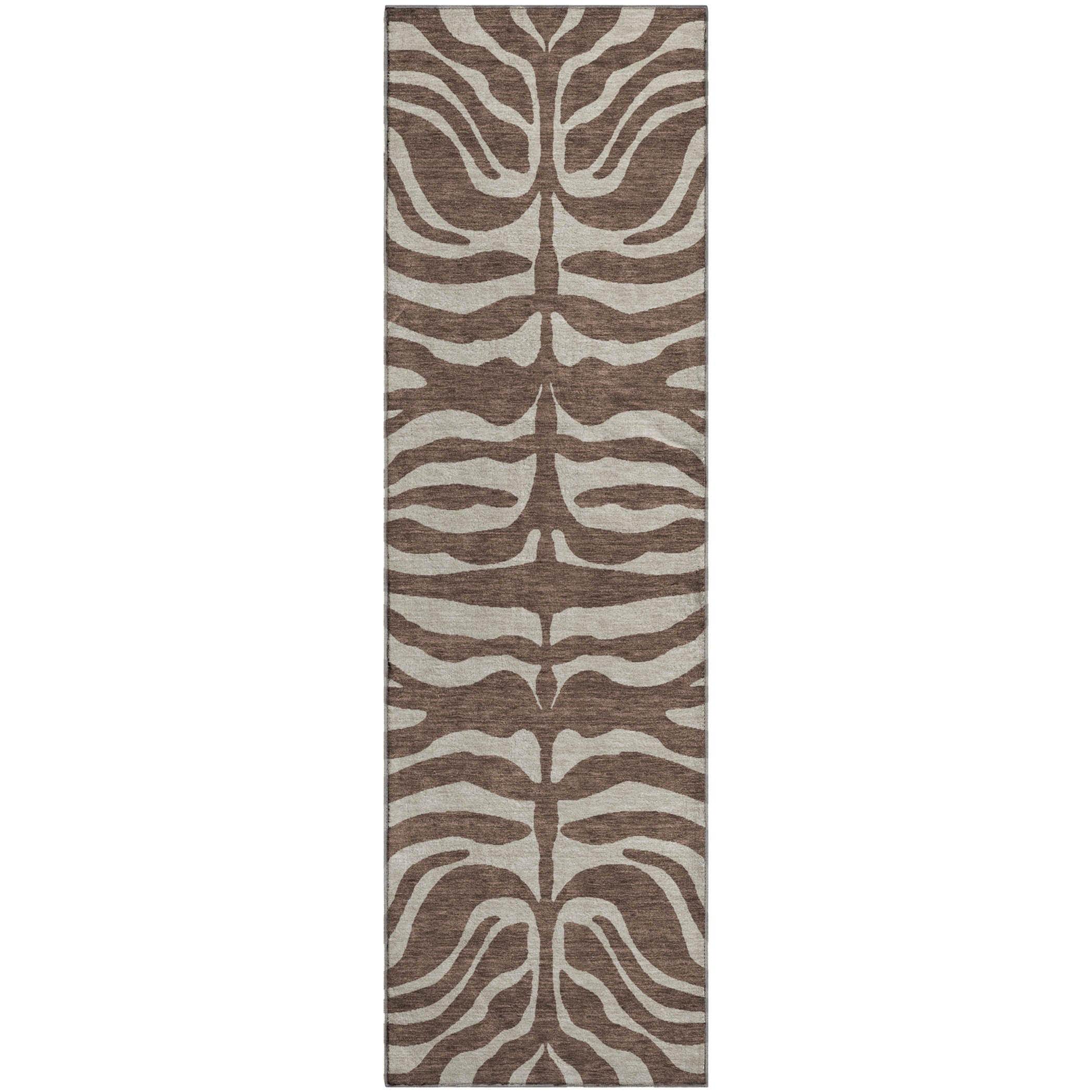 Dubrovnik Machine Washable Transitional Brown Rug 2'3" x 7'6" #shape_Runner