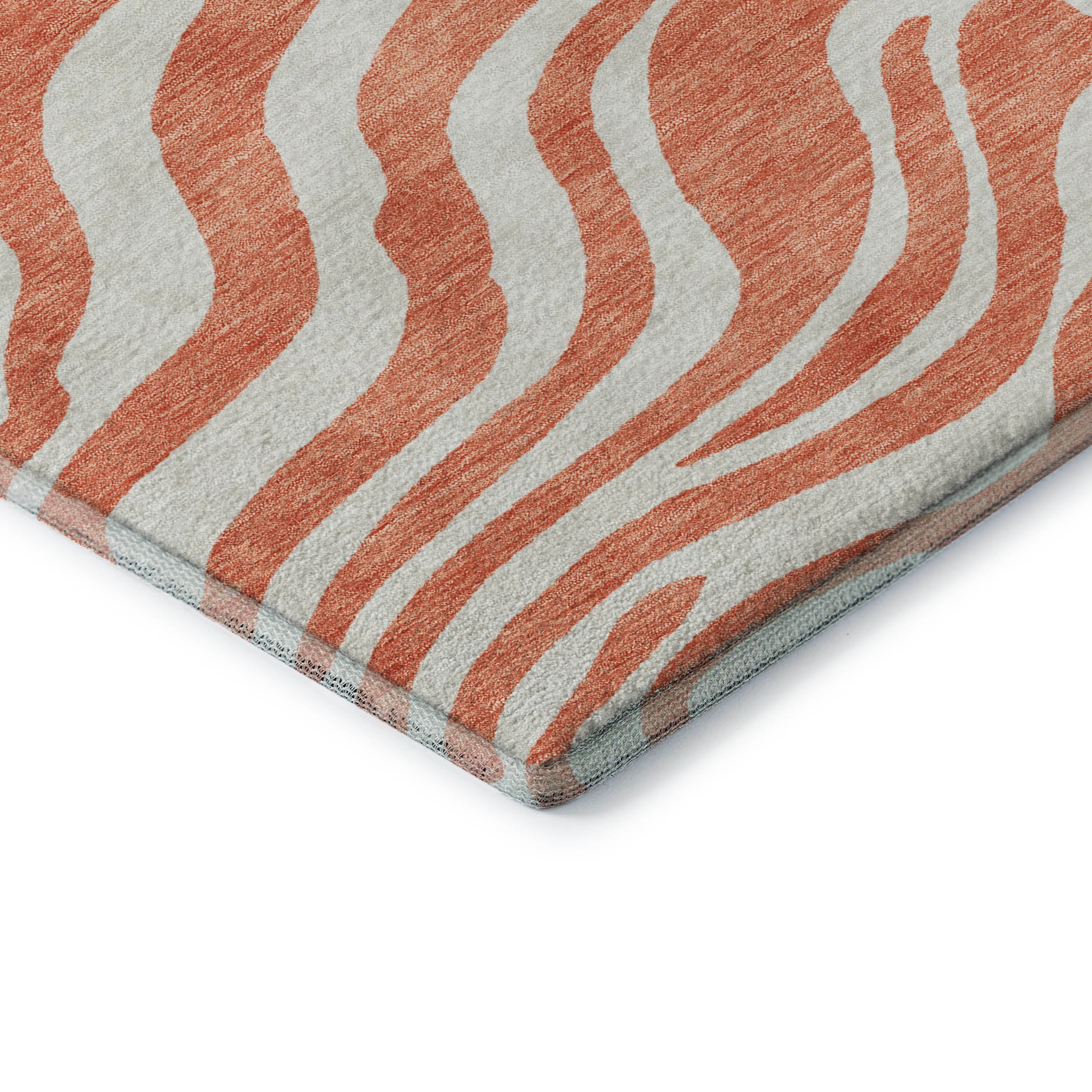 Dubrovnik Machine Washable Transitional Coral Orange Rug 1'8" x 2'6" #shape_Rectangle