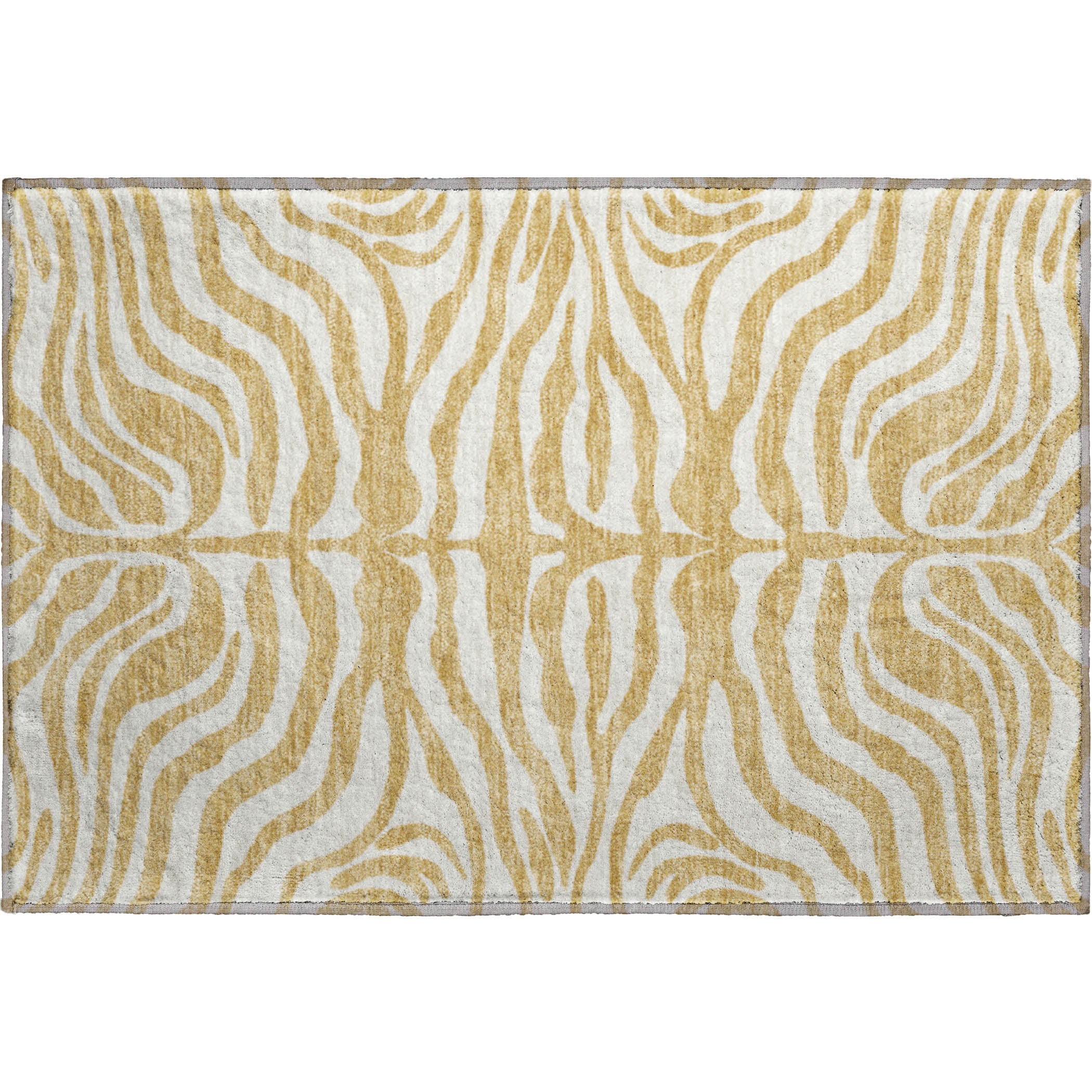 Dubrovnik Machine Washable Transitional Gold Rug 1'8" x 2'6" #shape_Rectangle