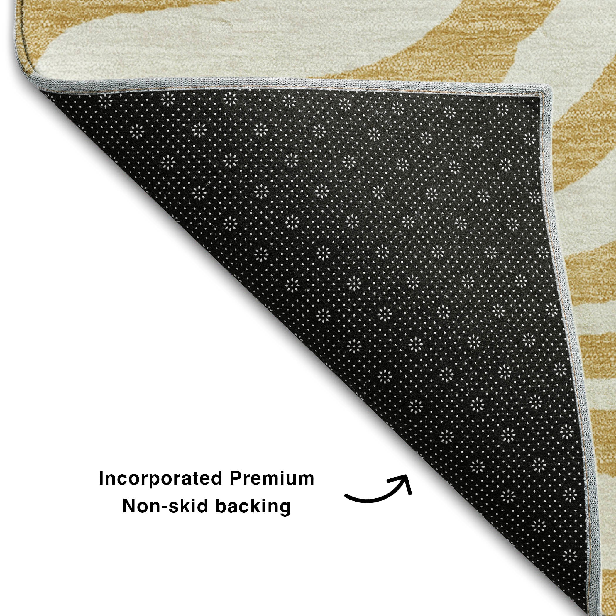 Dubrovnik Machine Washable Transitional Gold Rug 1'8" x 2'6" #shape_Rectangle