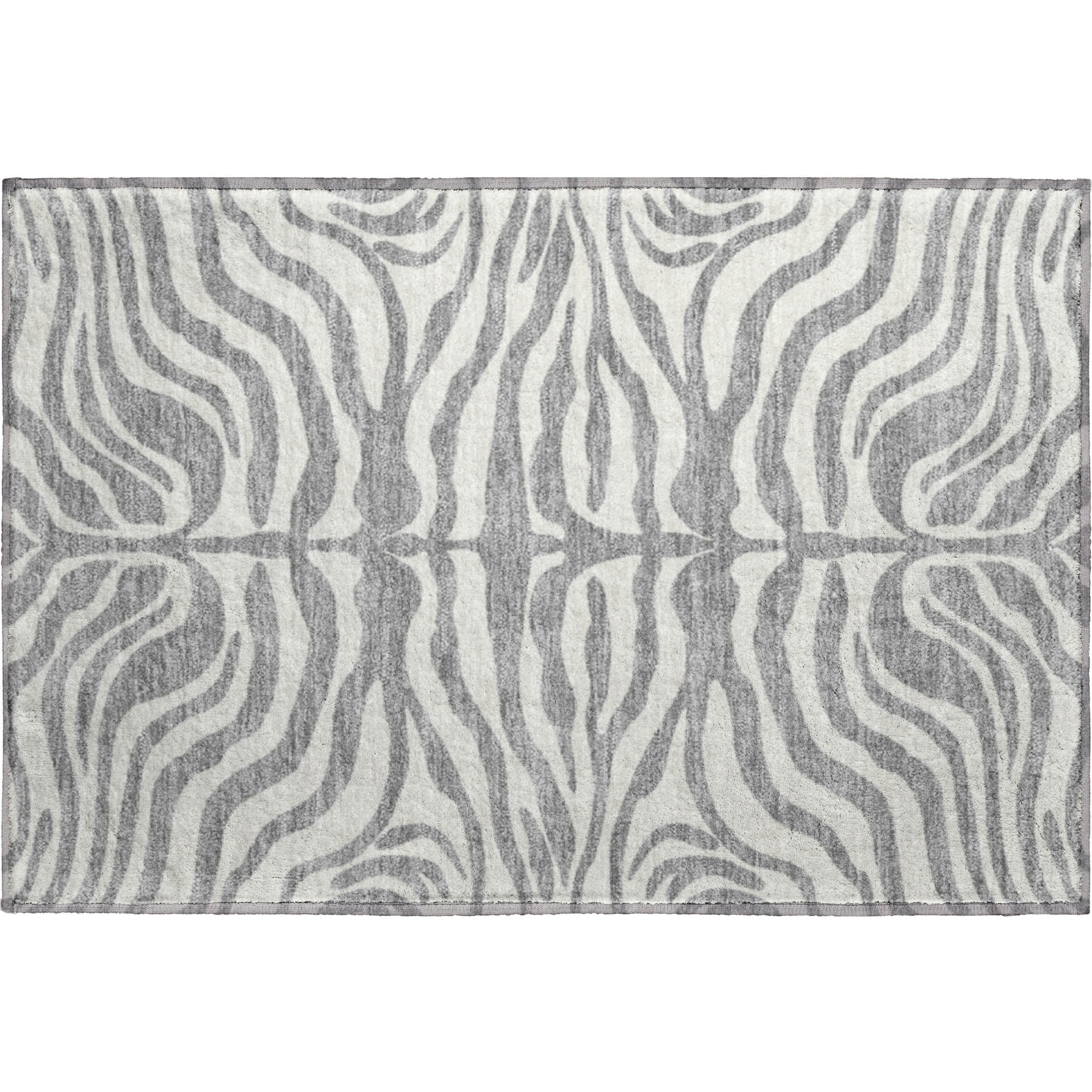 Dubrovnik Machine Washable Transitional Gray Rug 1'8" x 2'6" #shape_Rectangle
