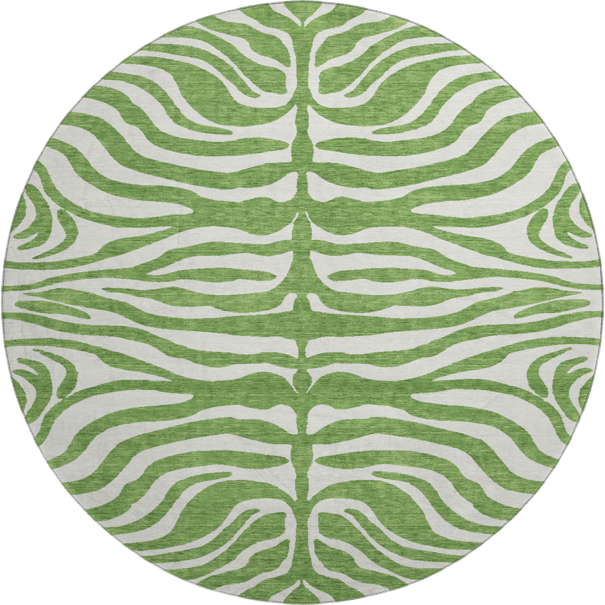 Dubrovnik Machine Washable Transitional Green Rug 8' x 8' #shape_Round