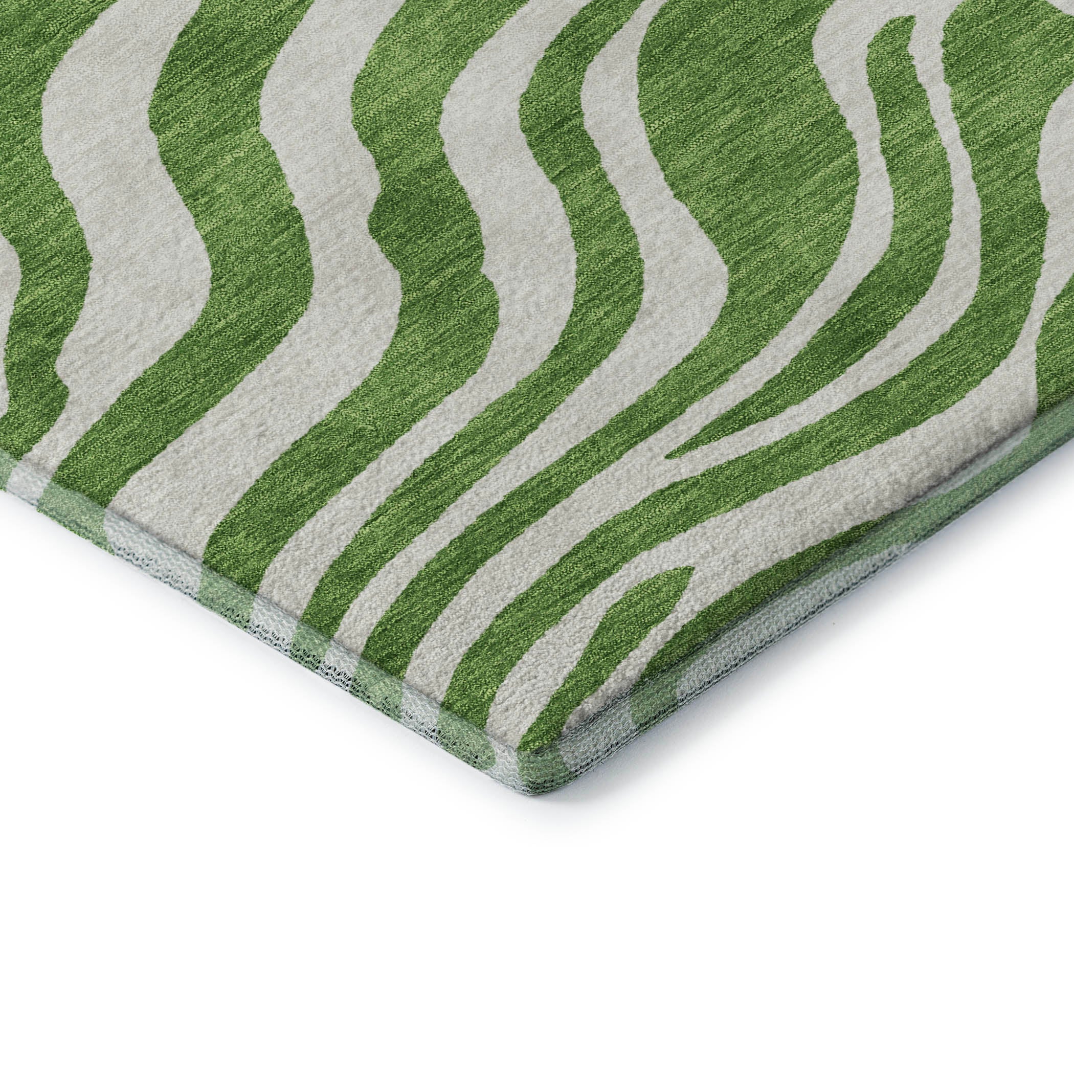 Dubrovnik Machine Washable Transitional Green Rug 1'8" x 2'6" #shape_Rectangle