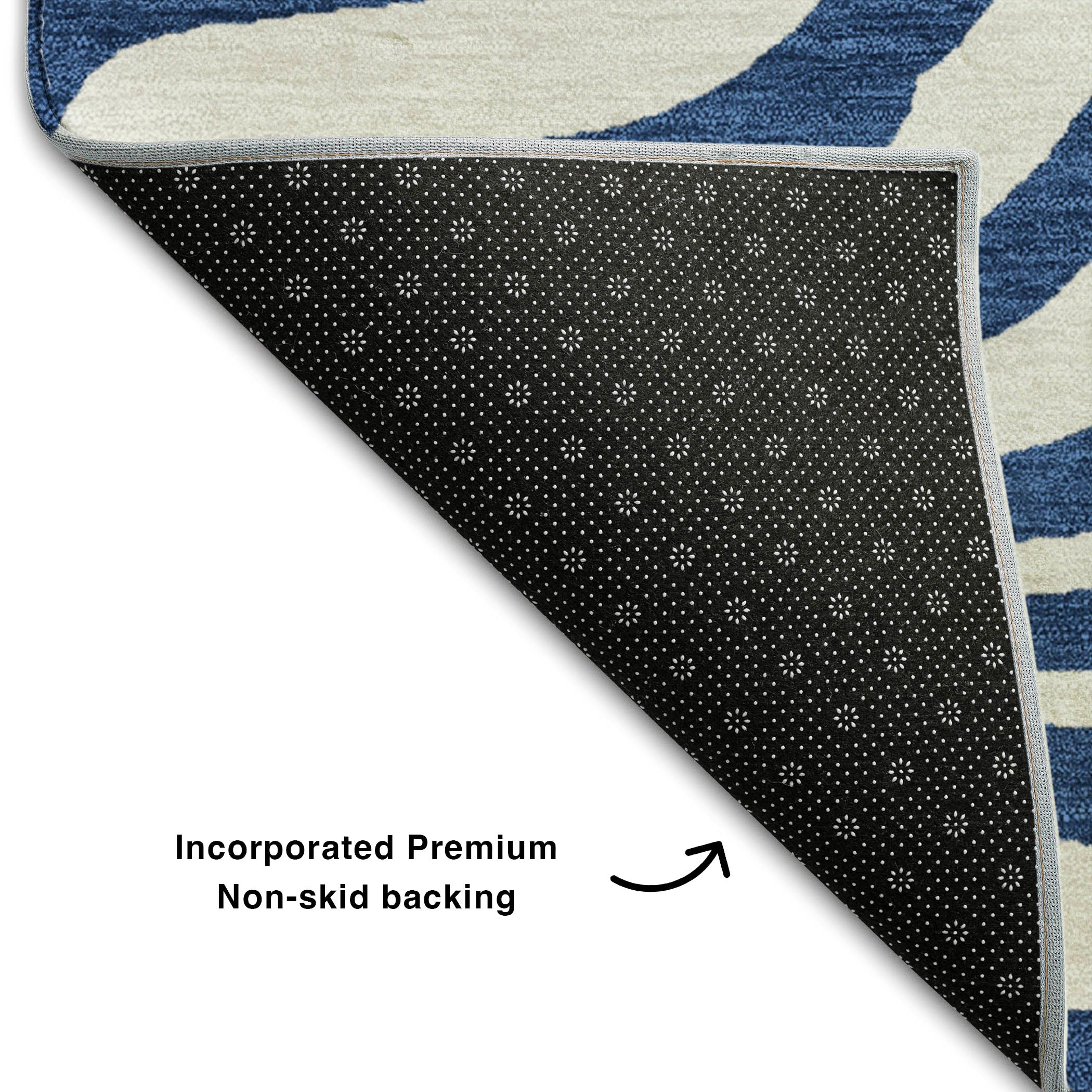 Dubrovnik Machine Washable Transitional Navy Blue Rug 1'8" x 2'6" #shape_Rectangle