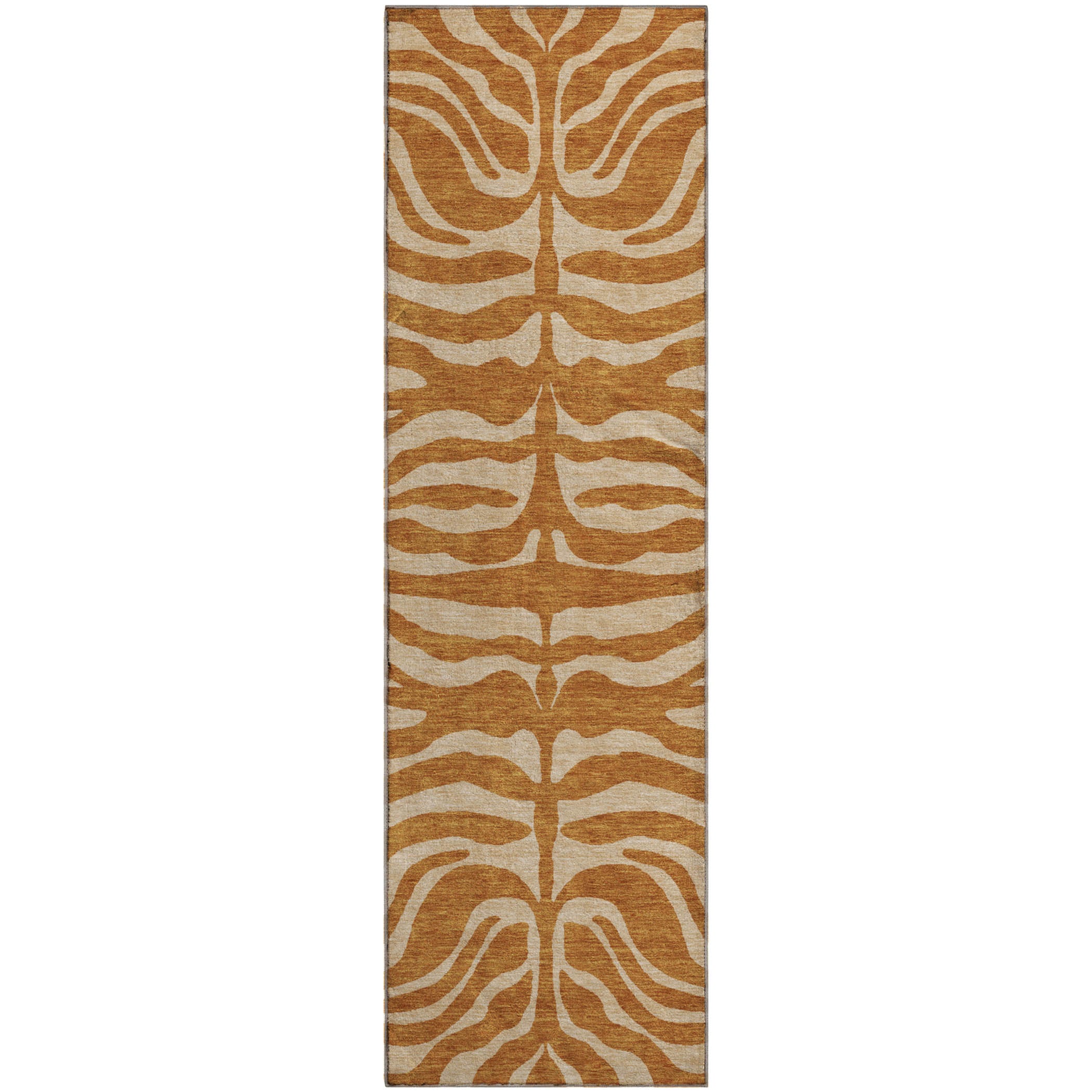 Dubrovnik Machine Washable Transitional Paprika Orange Rug 2'3" x 7'6" #shape_Runner