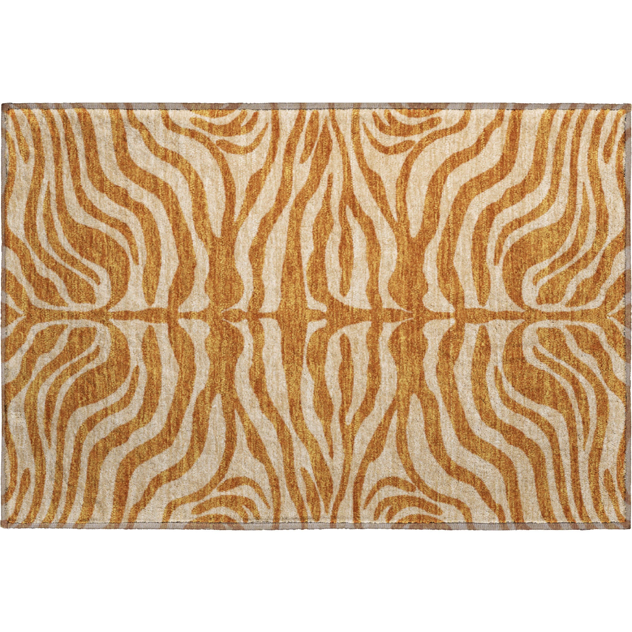 Dubrovnik Machine Washable Transitional Paprika Orange Rug 1'8" x 2'6" #shape_Rectangle